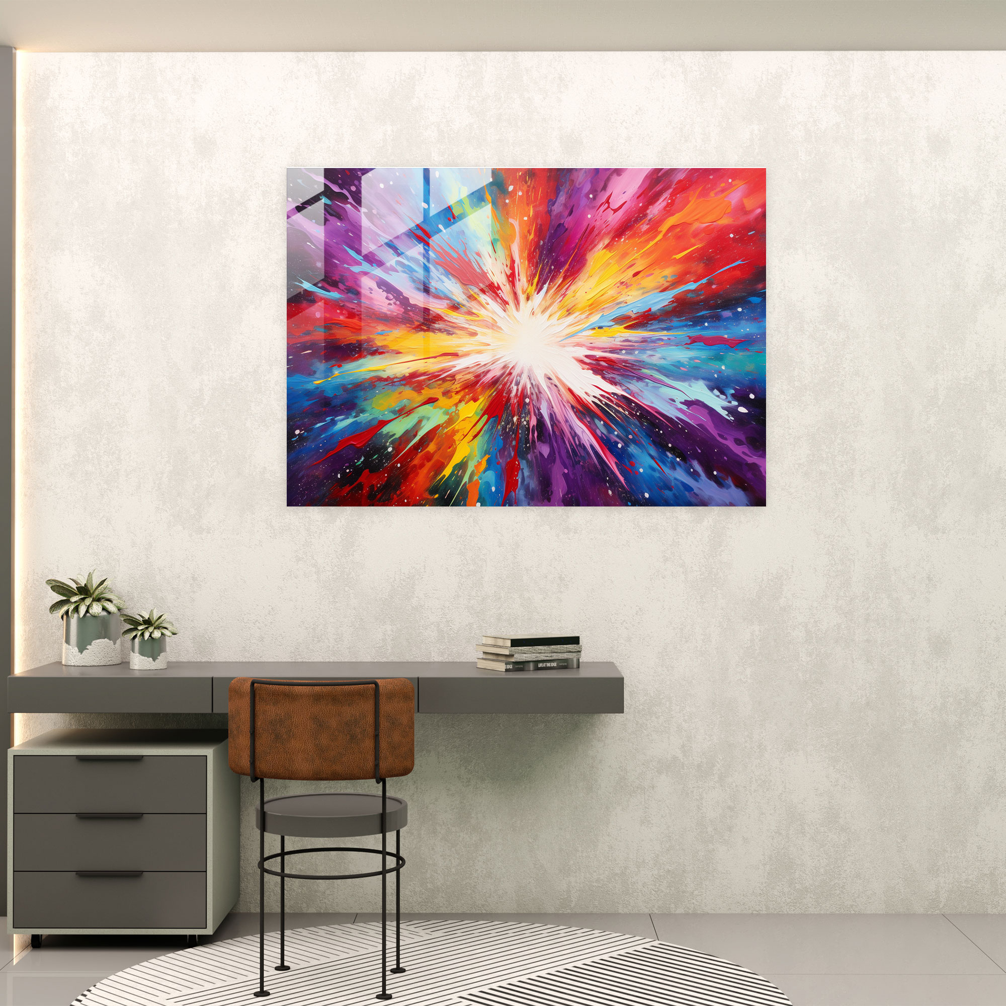 Jupiter Explosion Glass Print - Earth, Glass Print, Glass Art, Vibrant Colors