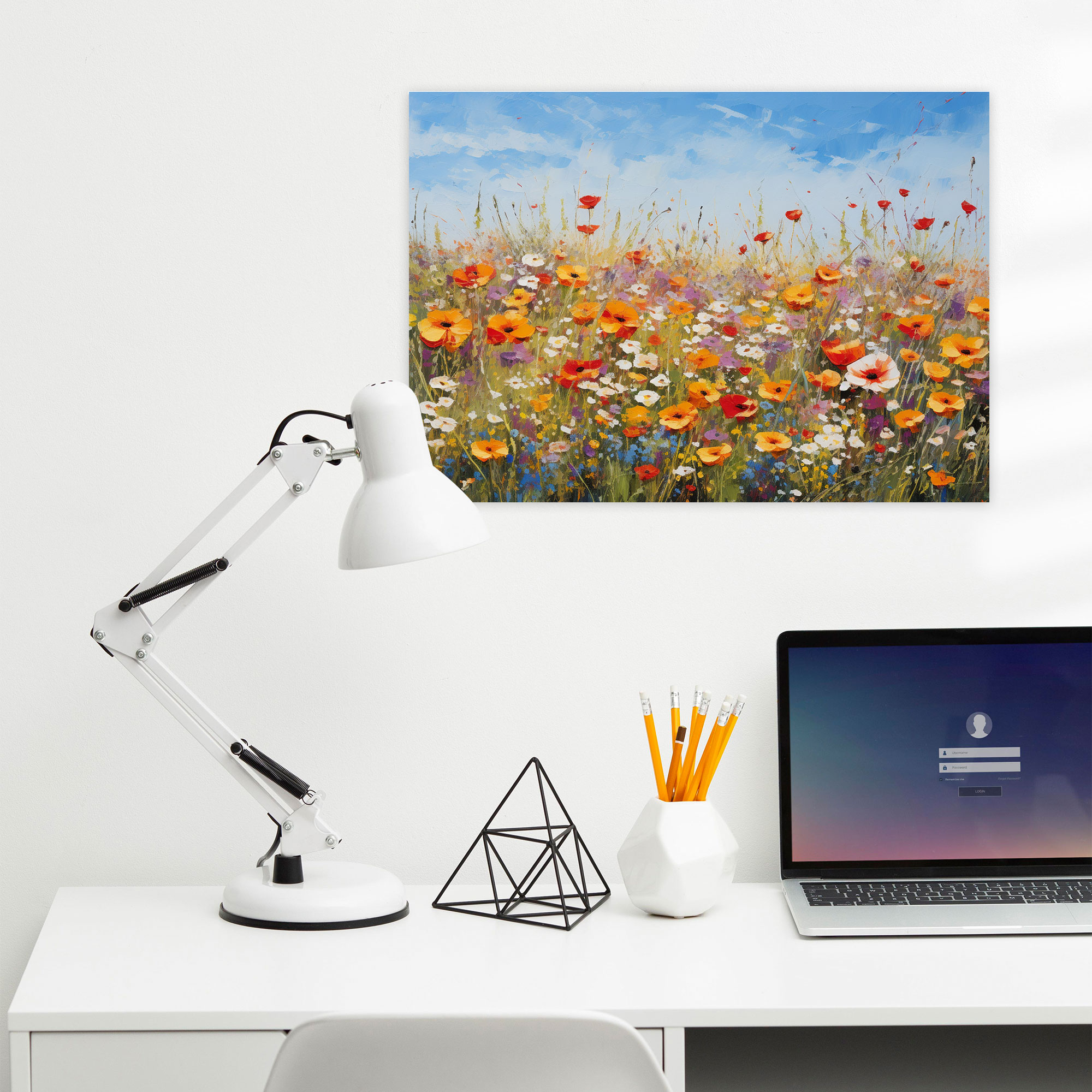 Earth Wall Art Decor - Earth, Blooming Wildflowers, Earth, Home Decoration