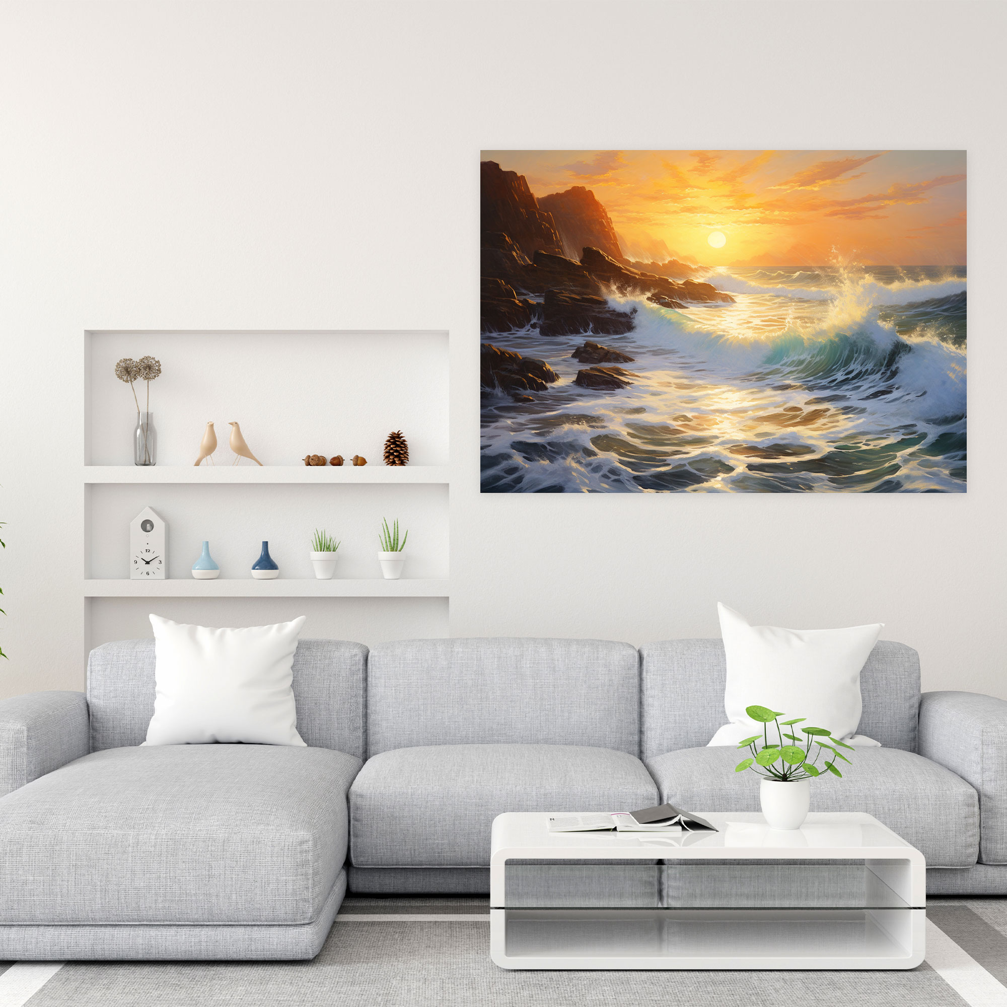 Seaside Dreams Wall Art - Earth, Earth Wall Art, Impressionist Painting, Home Decoration