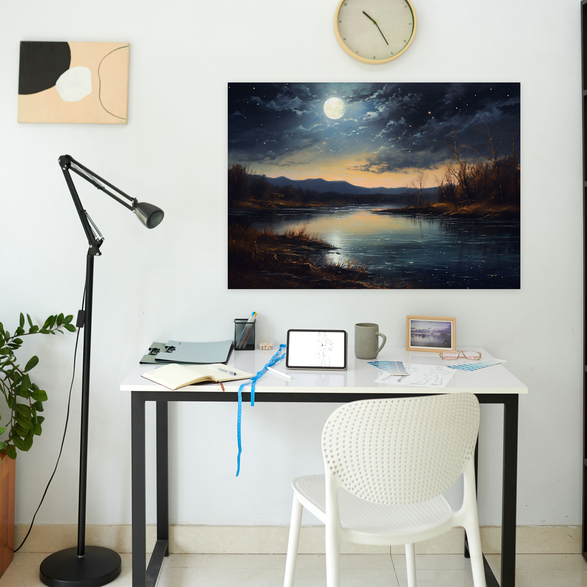Moonlit Night Canvas Print - Earth, Canvas Print, Moon, Full Moon