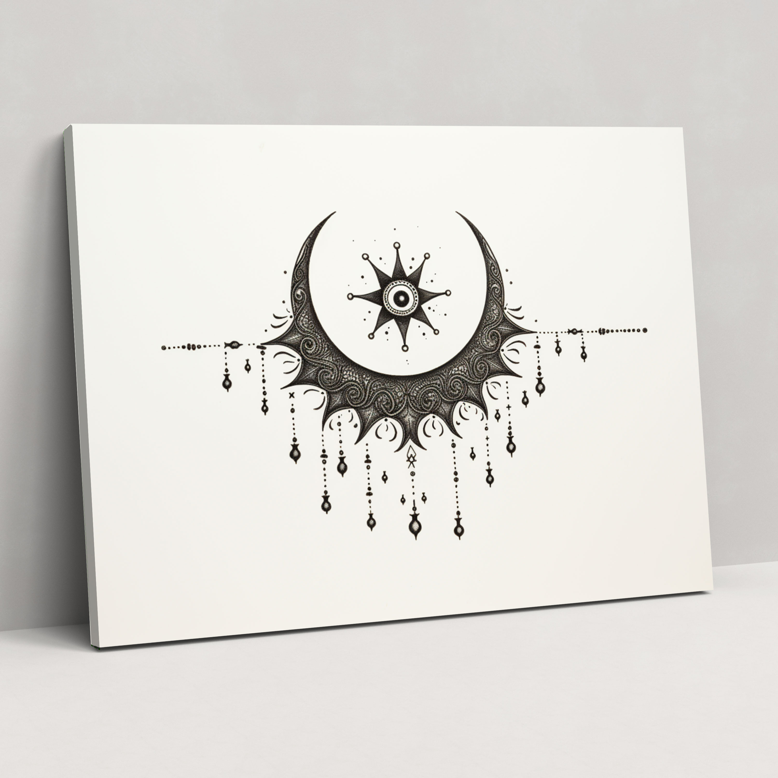 Moon Mandala Wall Art - Earth, Wall Art, Moon Mandala, Home Decoration
