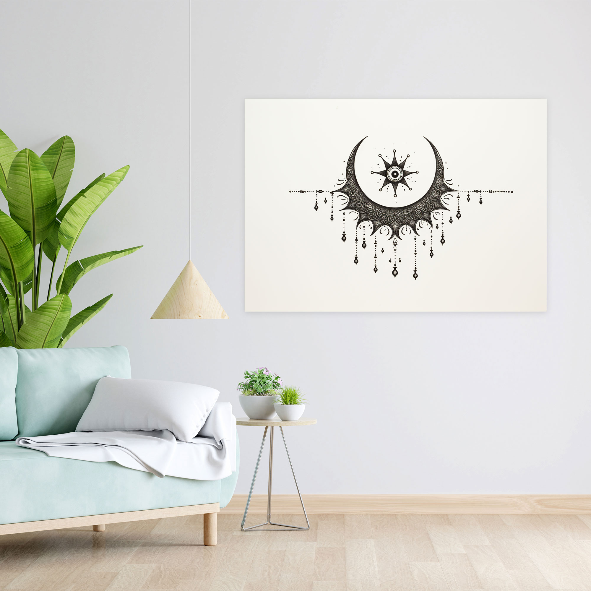 Moon Mandala Wall Art - Earth, Wall Art, Moon Mandala, Home Decoration