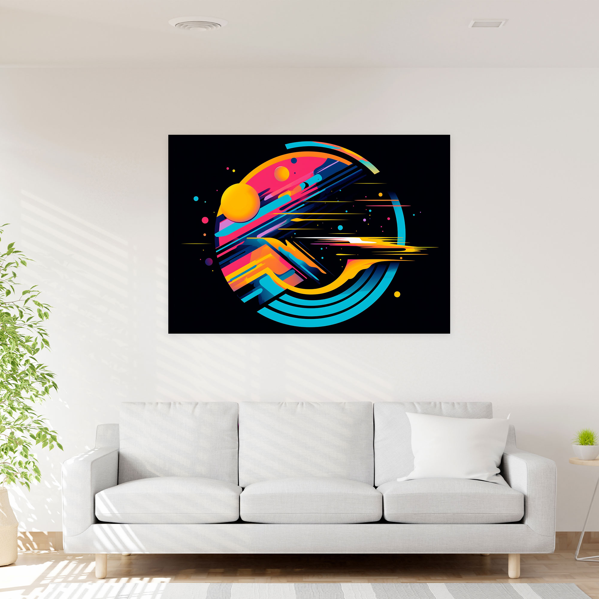 Pop Art Moon Canvas Print - Earth, Pop Art, Bold Lines, Wall Art