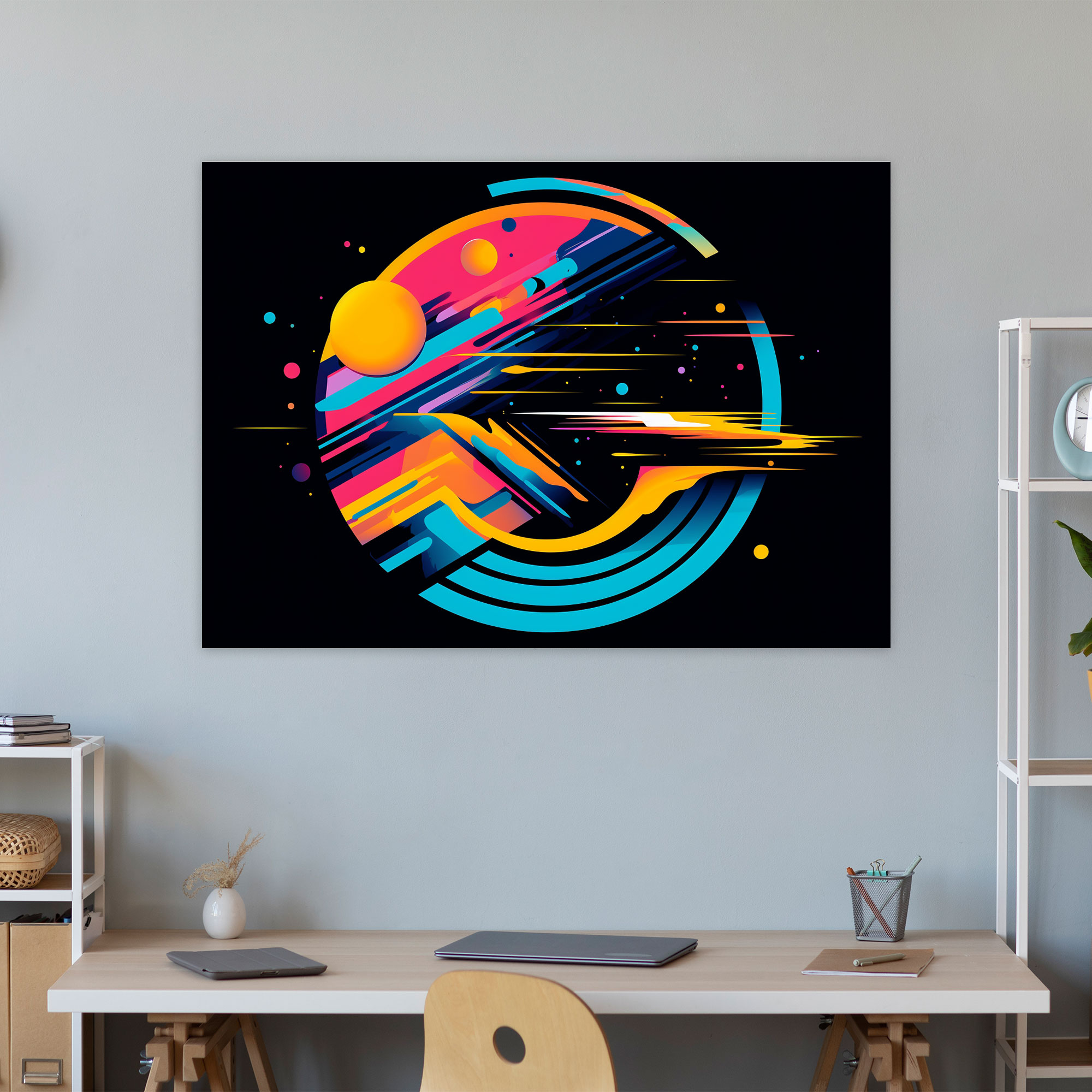 Pop Art Moon Canvas Print - Earth, Pop Art, Bold Lines, Wall Art