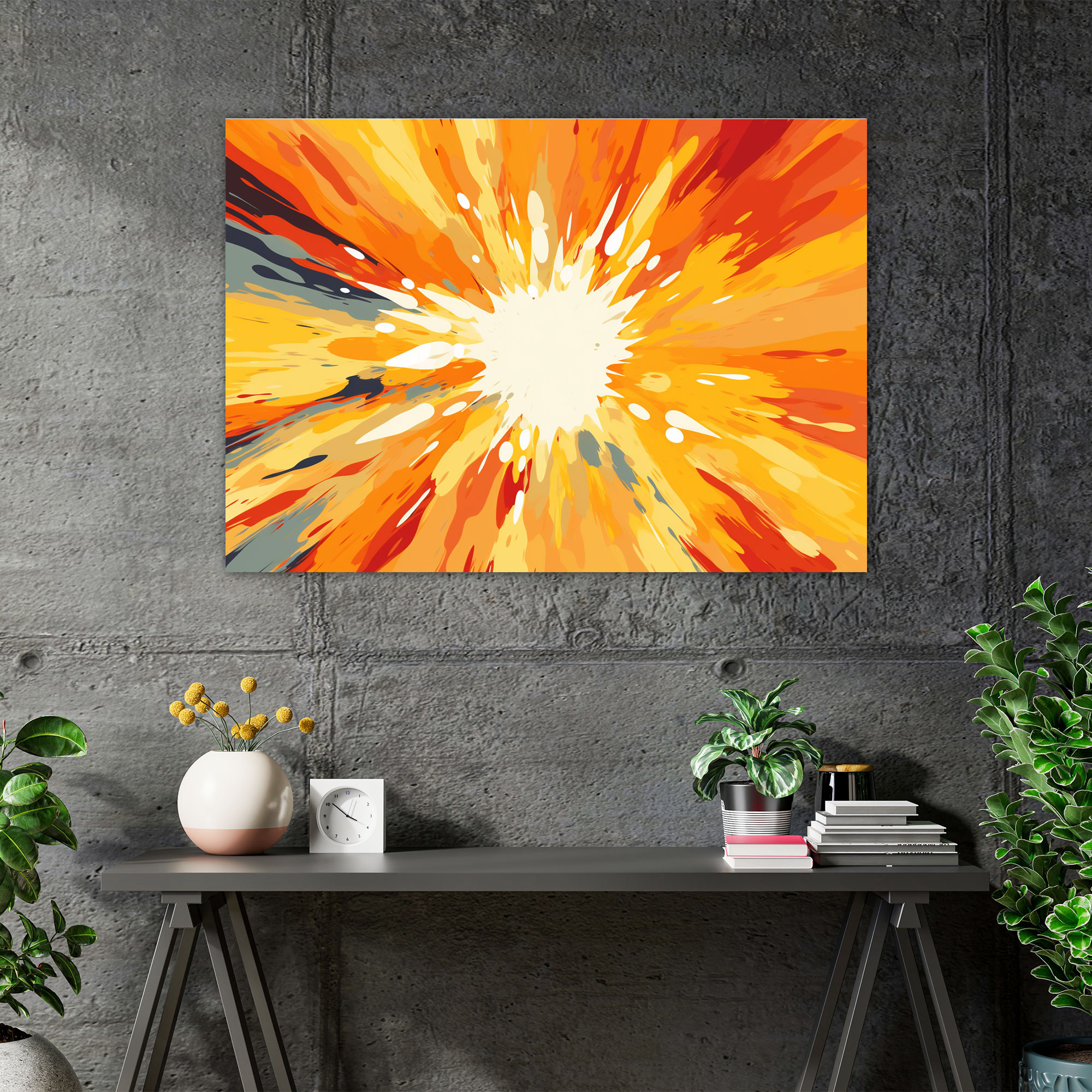 Radiant Sunburst Wall Art - Earth, Canvas Print, Wall Decoration, Wall Art