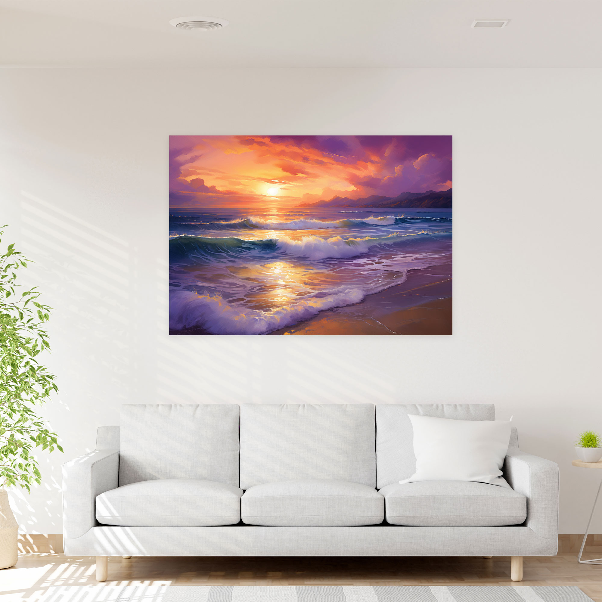 Majestic Sunset Canvas Print - Earth, Home Decoration, Canvas Wall Art, Hues Of Orange
