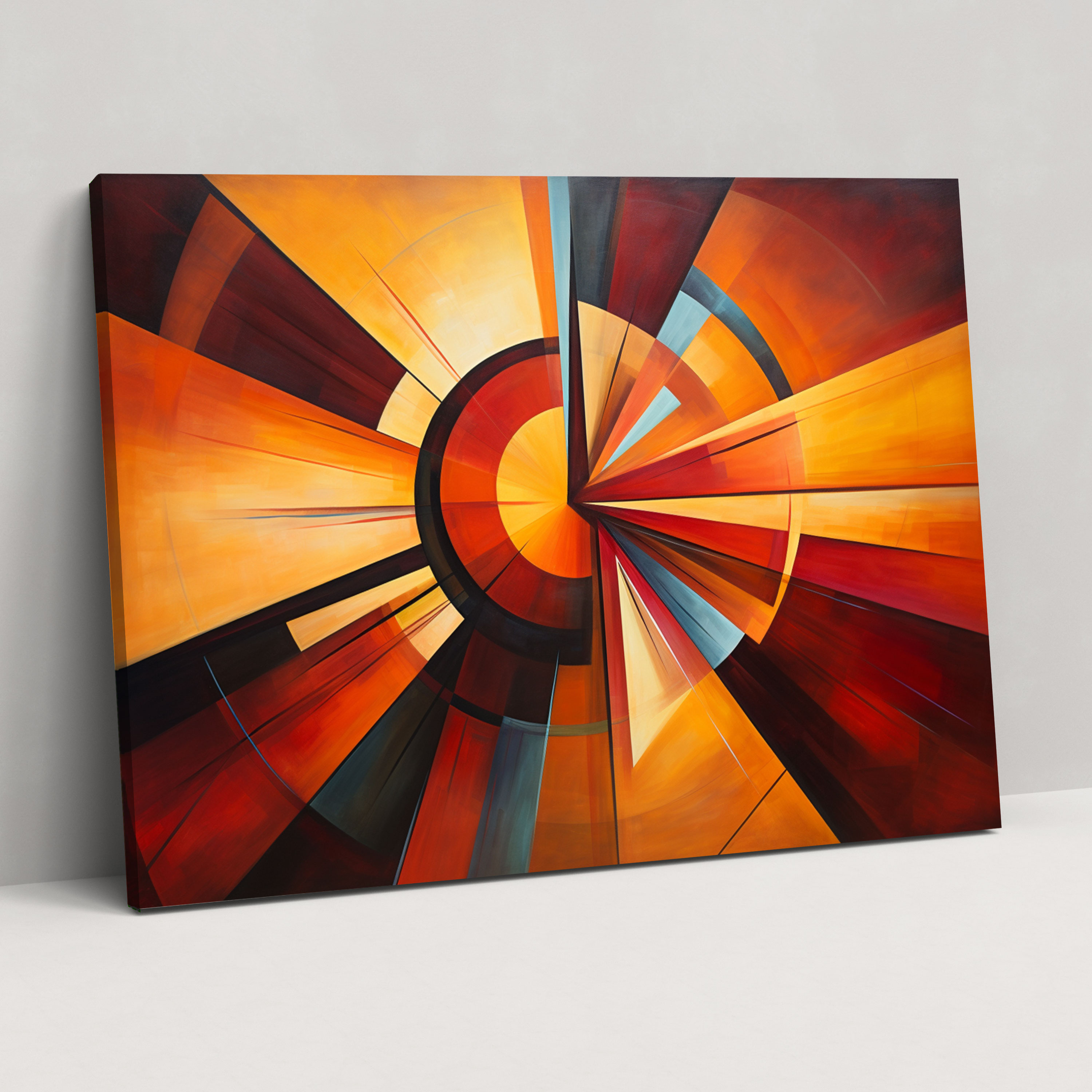 Abstract Sun Rays Wall Art - Earth, Warm Colors, Geometric Shapes, Abstract Sun Rays