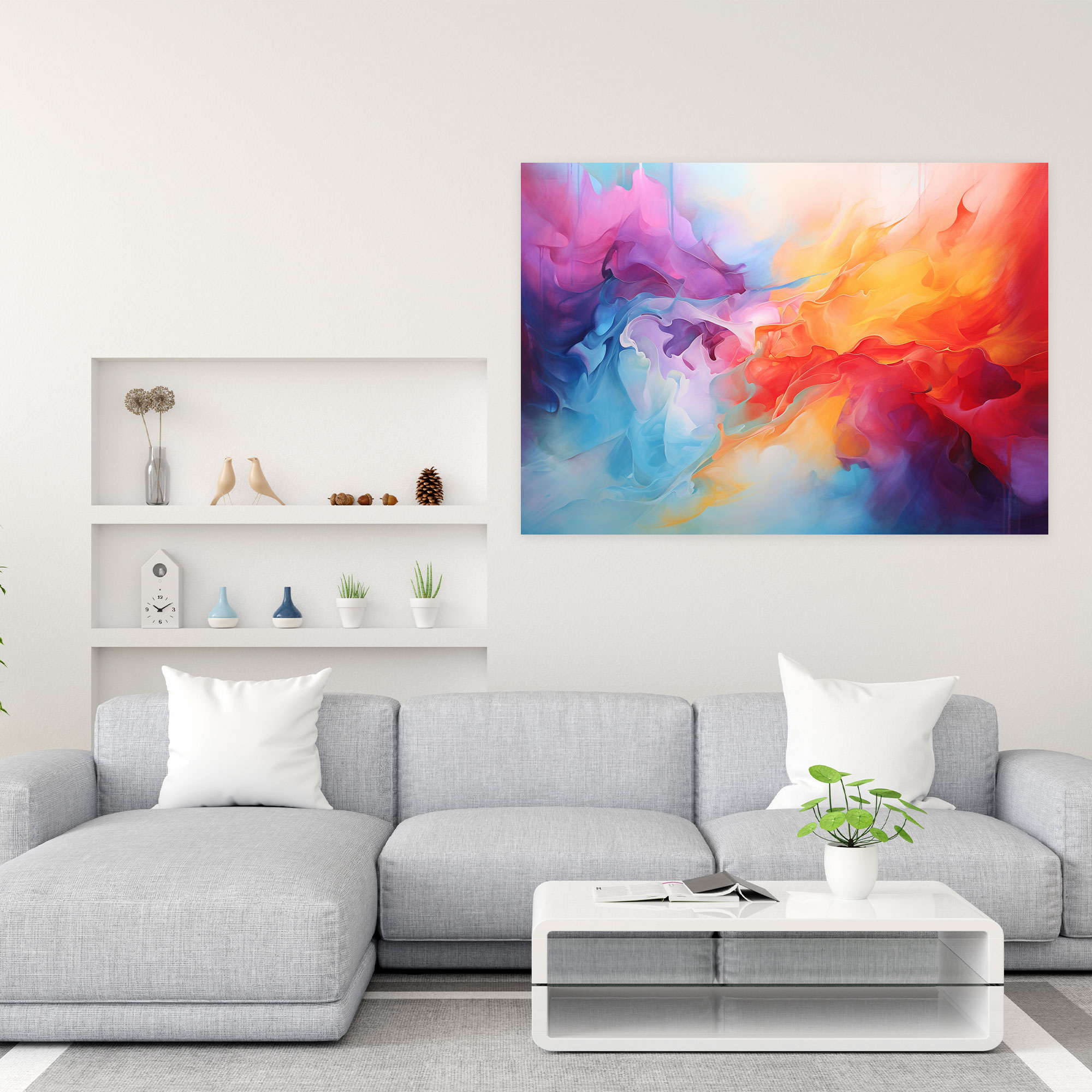 Sunburst Abstract Canvas Print - Earth, Canvas Wall Art, Abstract Painting, Canvas