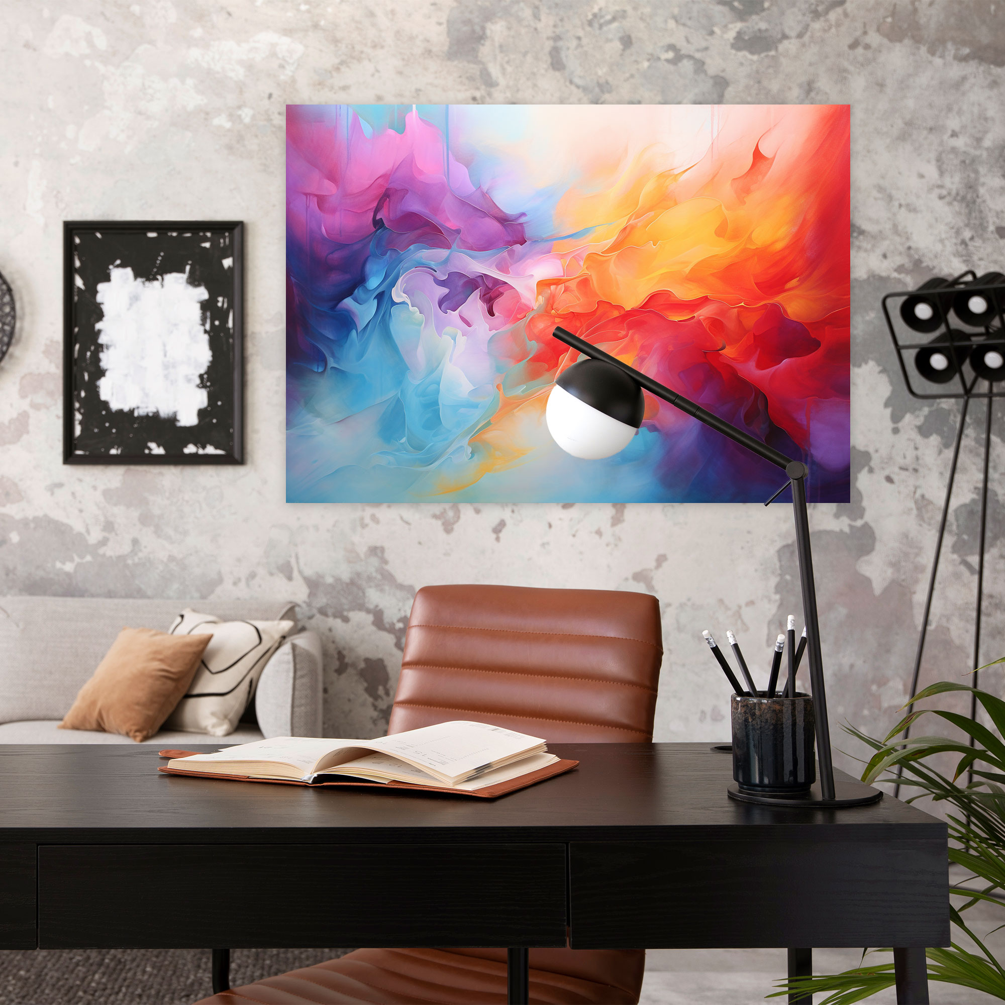 Sunburst Abstract Canvas Print - Earth, Canvas Wall Art, Abstract Painting, Canvas