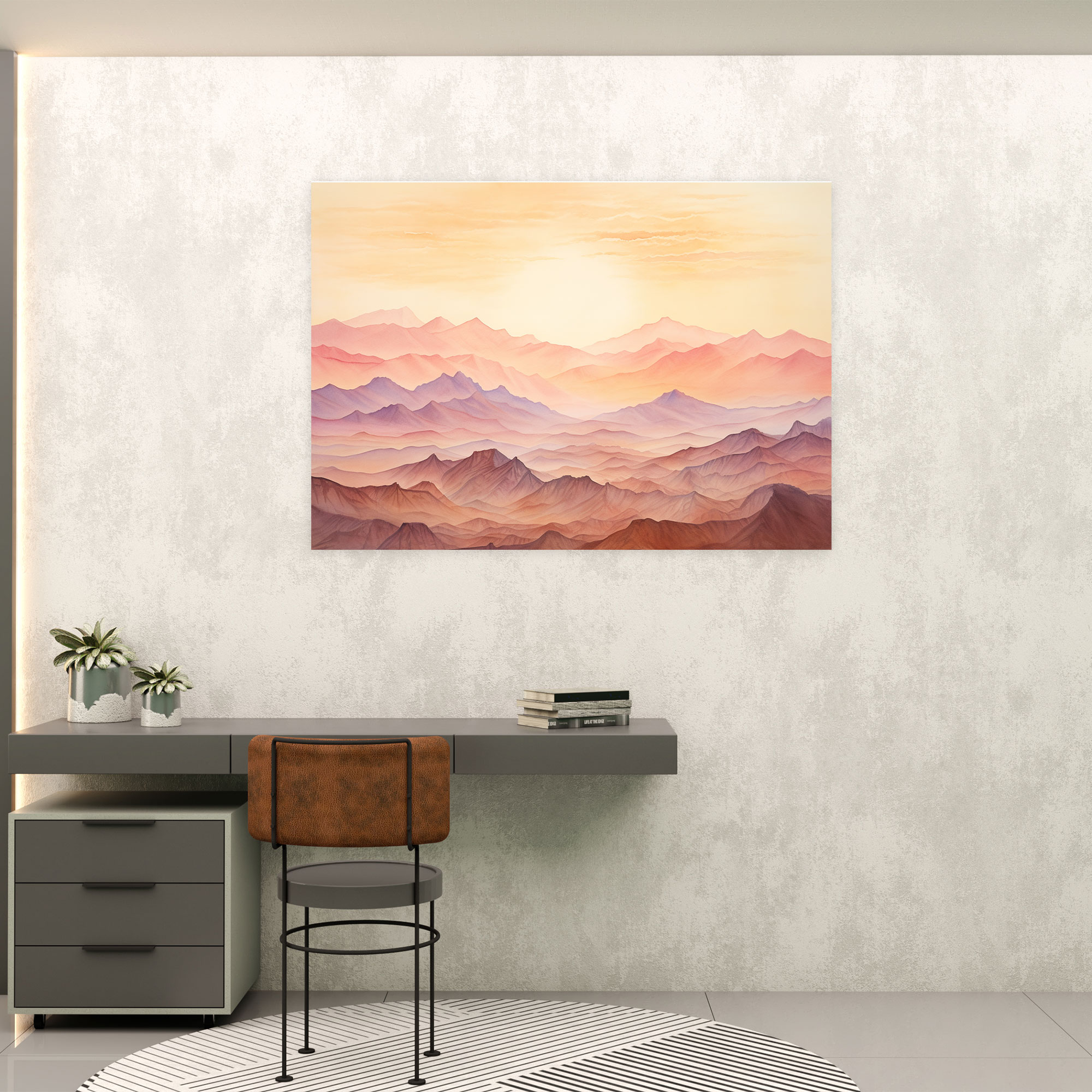 Mountain Sunset Canvas Print - Earth, Canvas Wall Art, Wall Decoration, Home Decoration