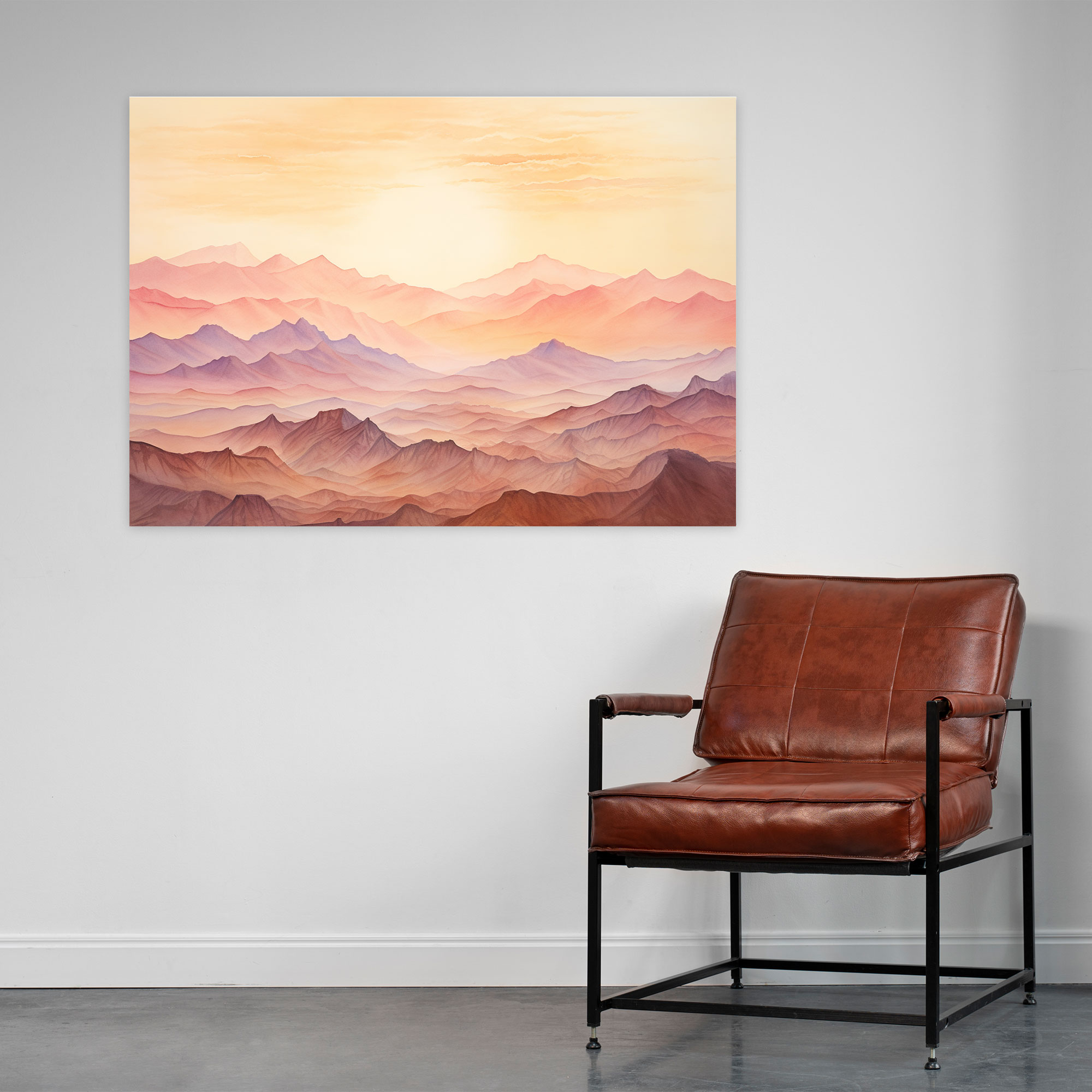 Mountain Sunset Canvas Print - Earth, Canvas Wall Art, Wall Decoration, Home Decoration