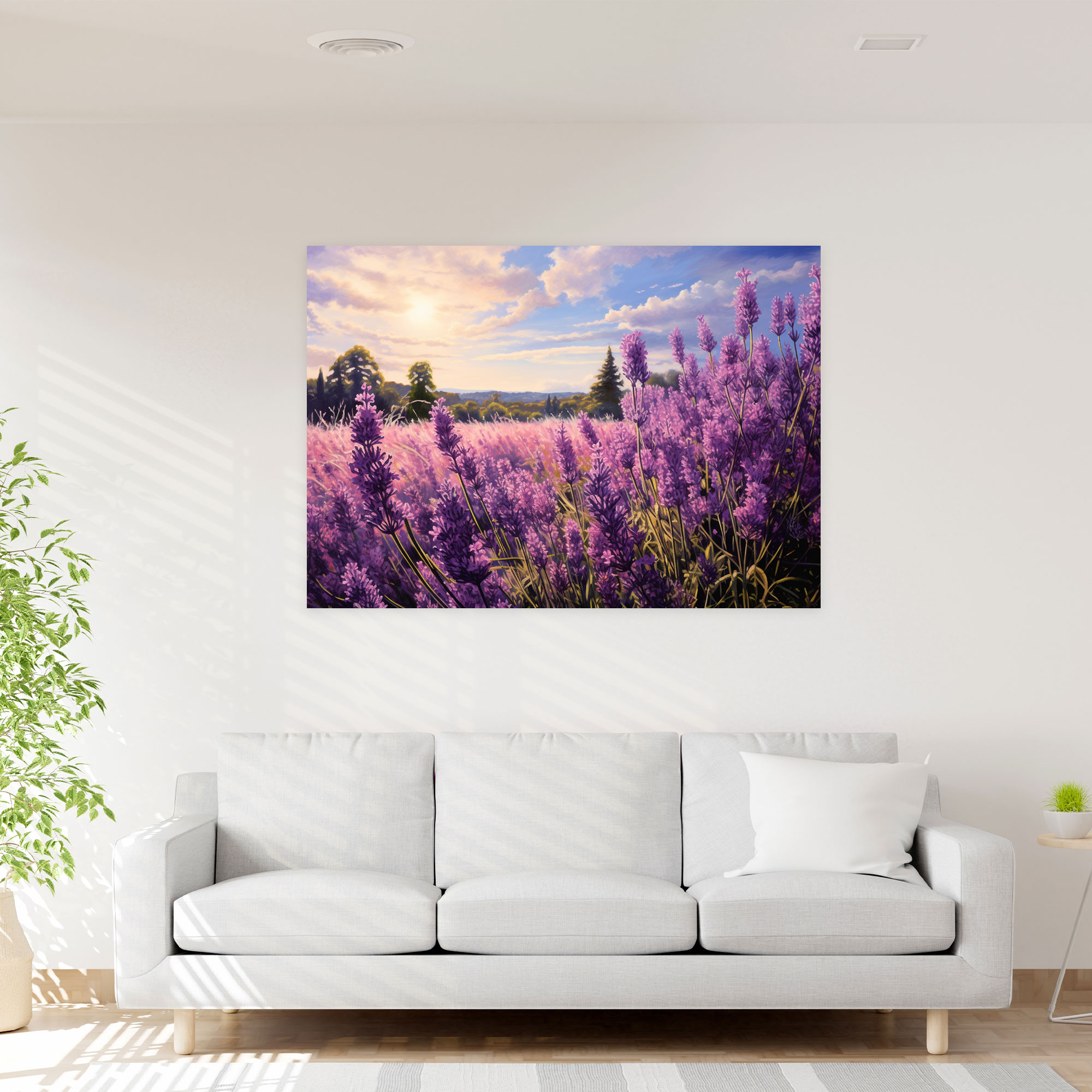 Lavender Field Canvas Print - Earth, Lavender Field, Home Decoration, Canvas Wall Art