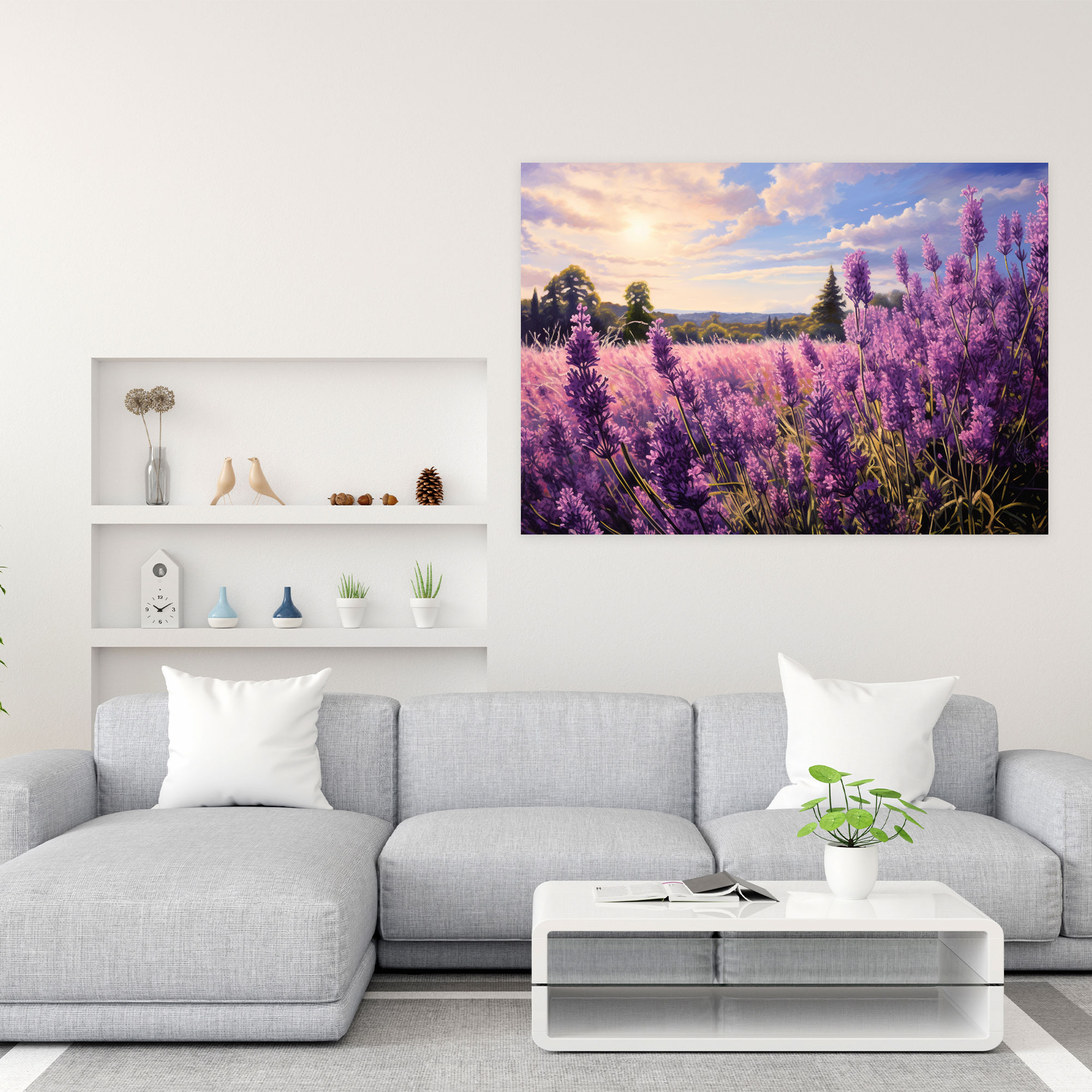 Lavender Field Canvas Print - Earth, Lavender Field, Home Decoration, Canvas Wall Art