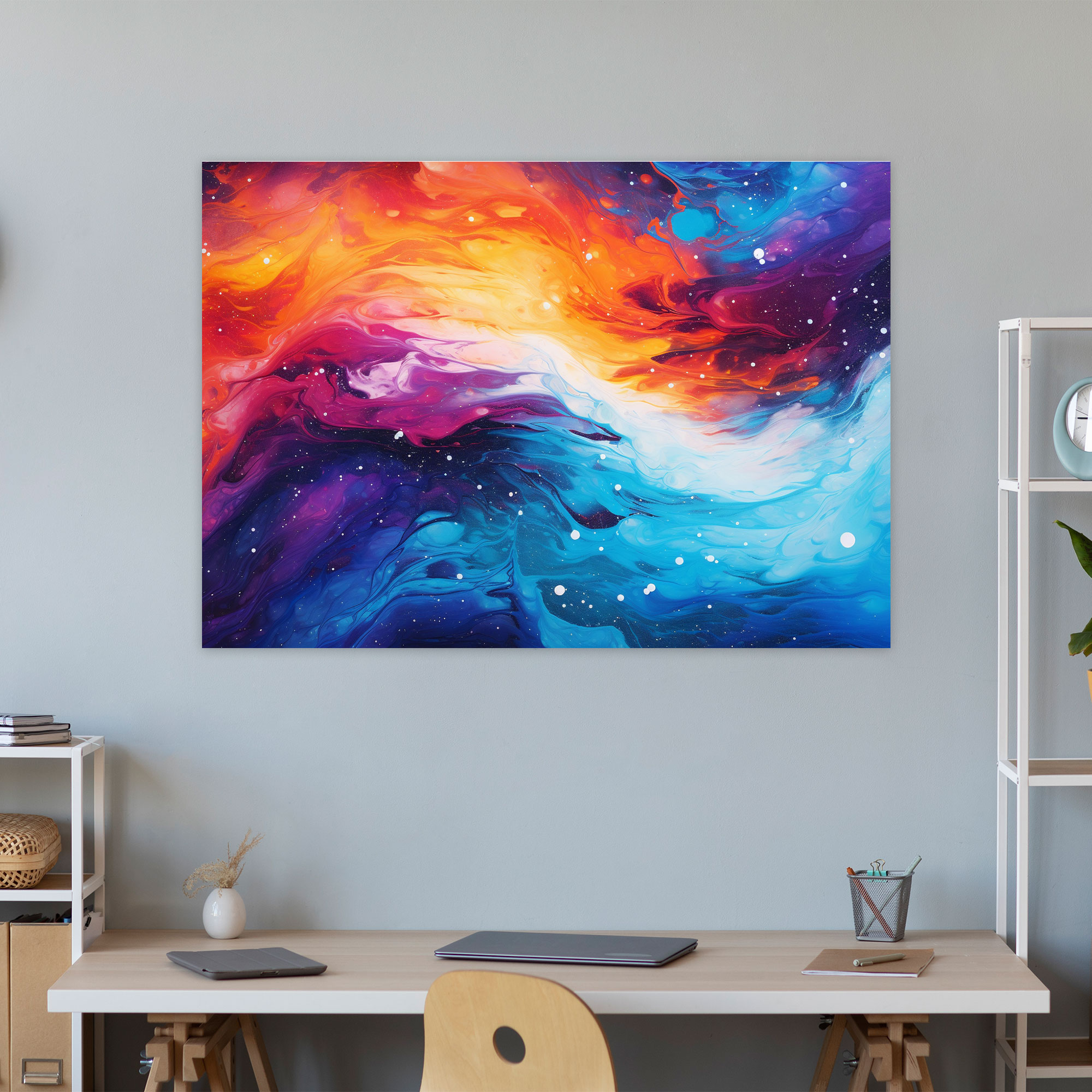Galaxy Abstract Canvas Print - Earth, Wall Art, Abstract Painting, Canvas Print
