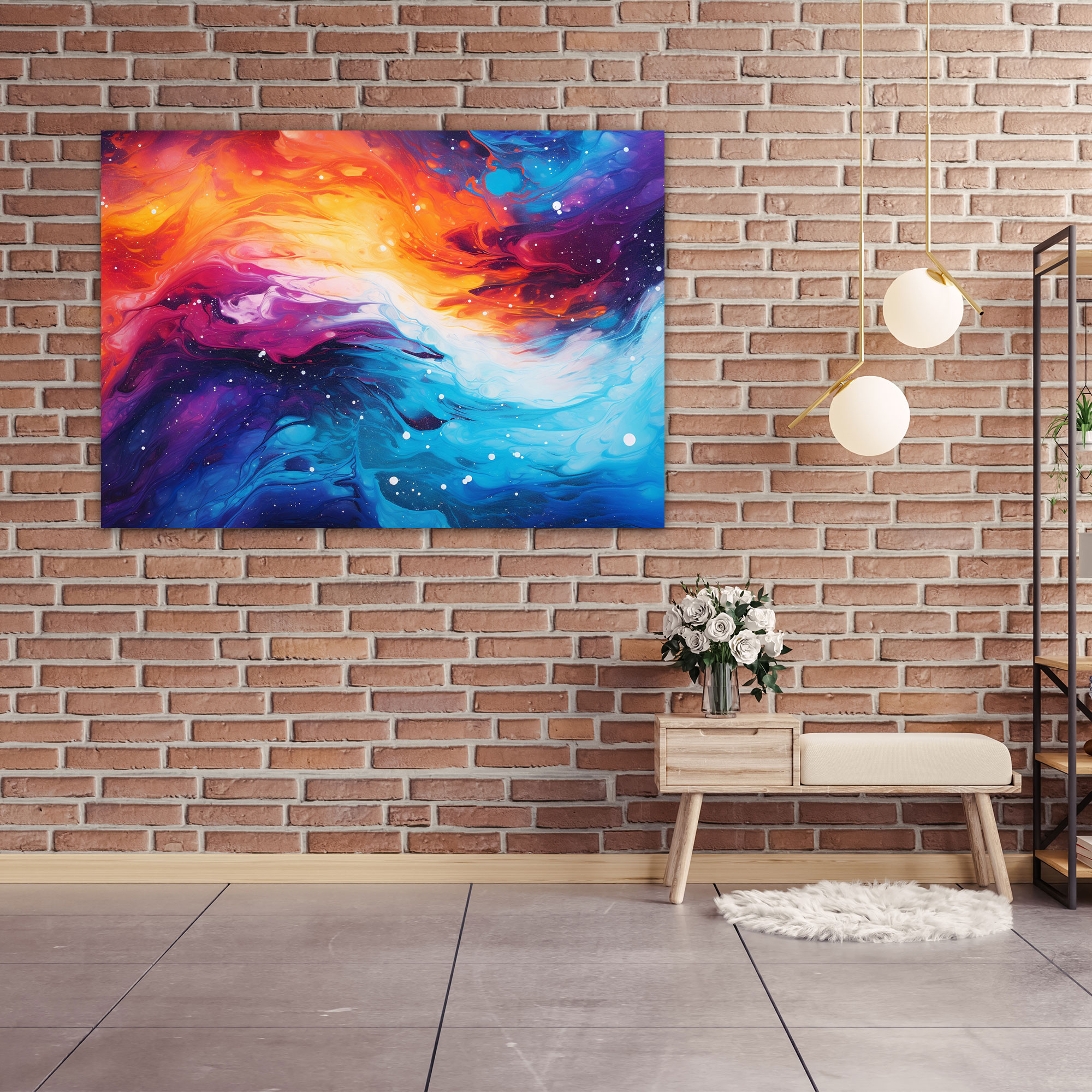 Galaxy Abstract Canvas Print - Earth, Wall Art, Abstract Painting, Canvas Print