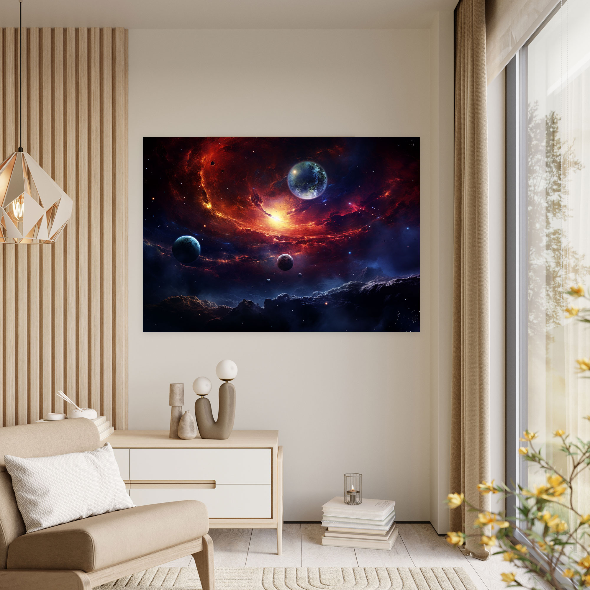 Galaxy Digital Art Print - Earth, Digital Art, Home Decoration, Vibrant Colors