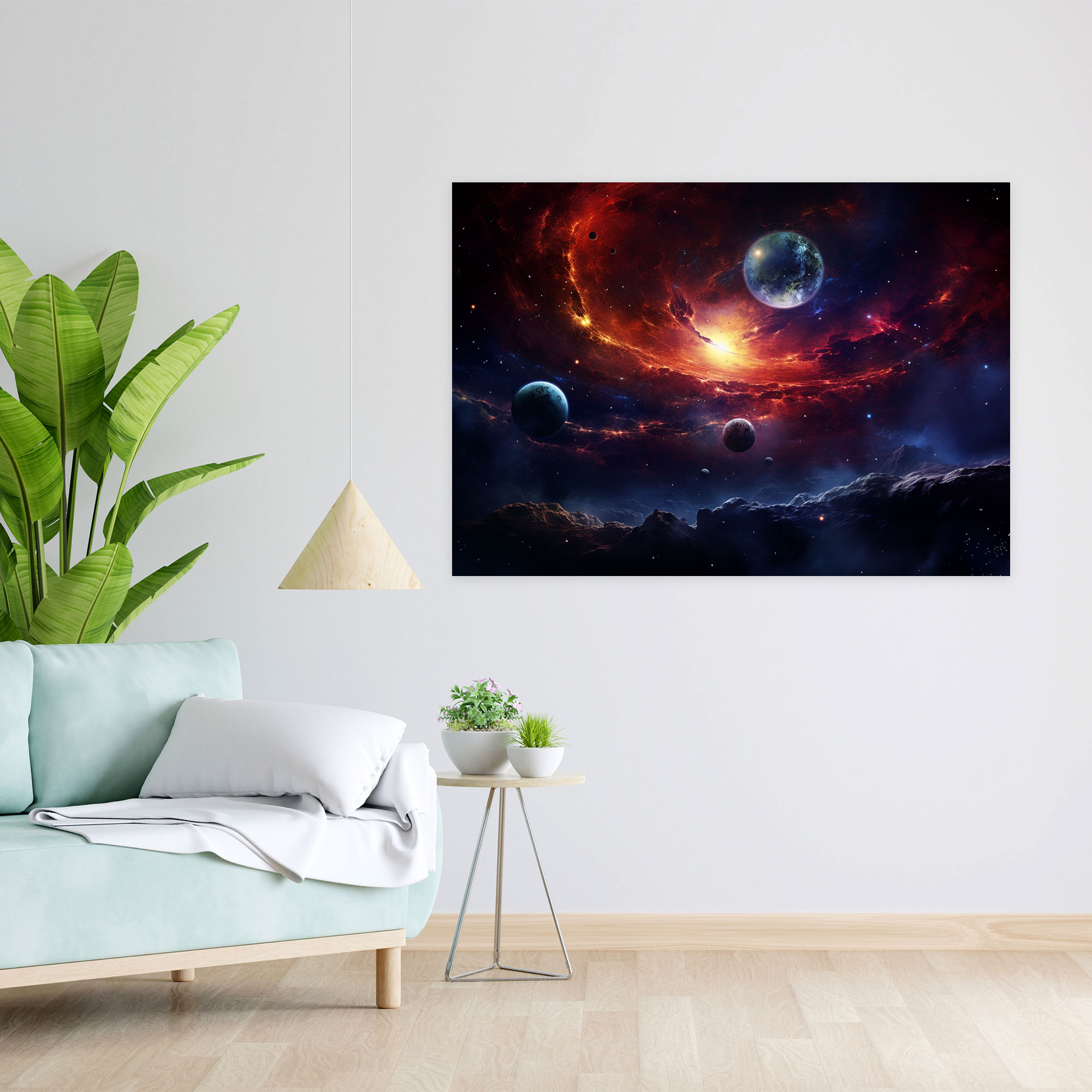Galaxy Digital Art Print - Earth, Digital Art, Home Decoration, Vibrant Colors