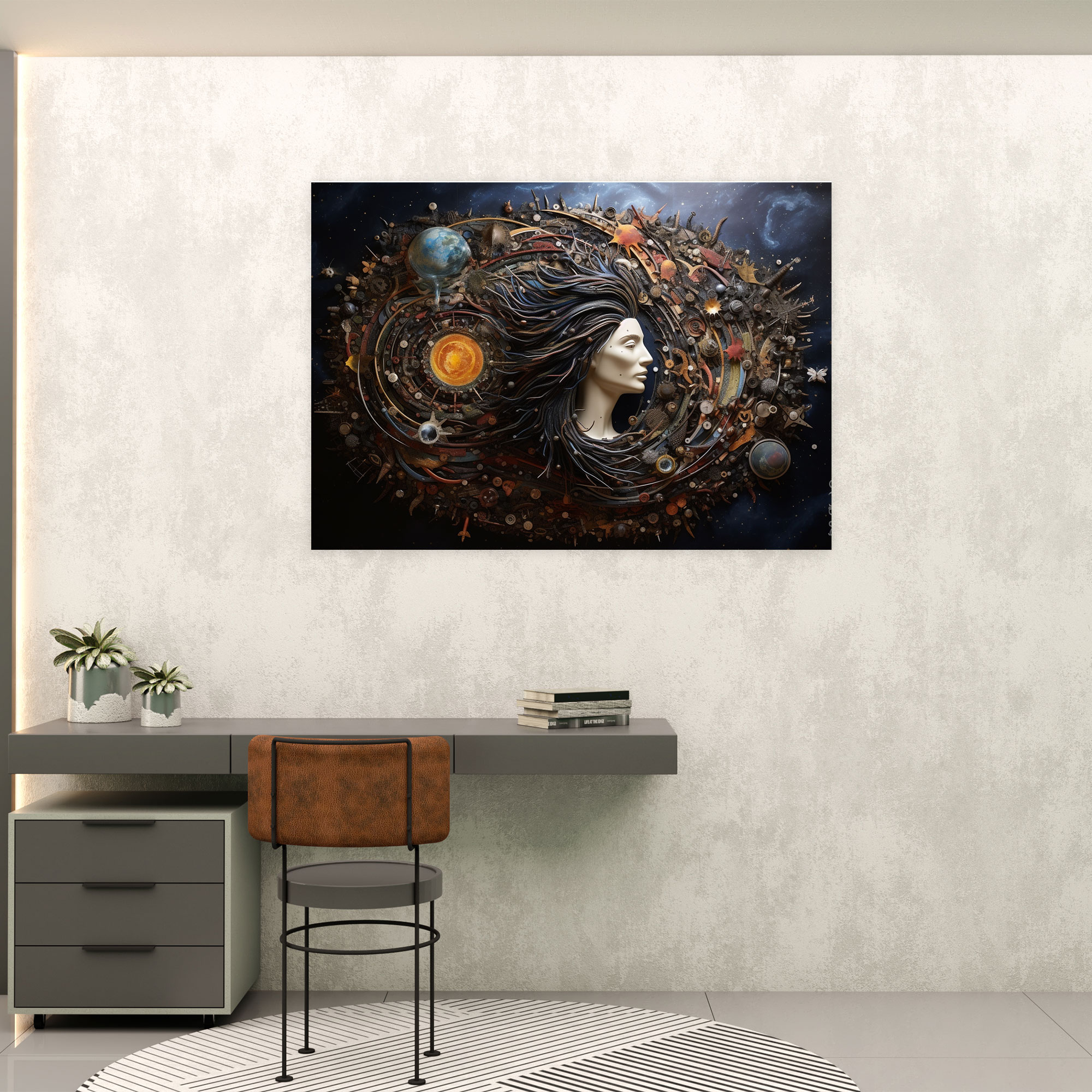 Eco-Conscious Galaxy Mixed Media Print - Earth, Galaxy, Canvas Print, Environmental Awareness