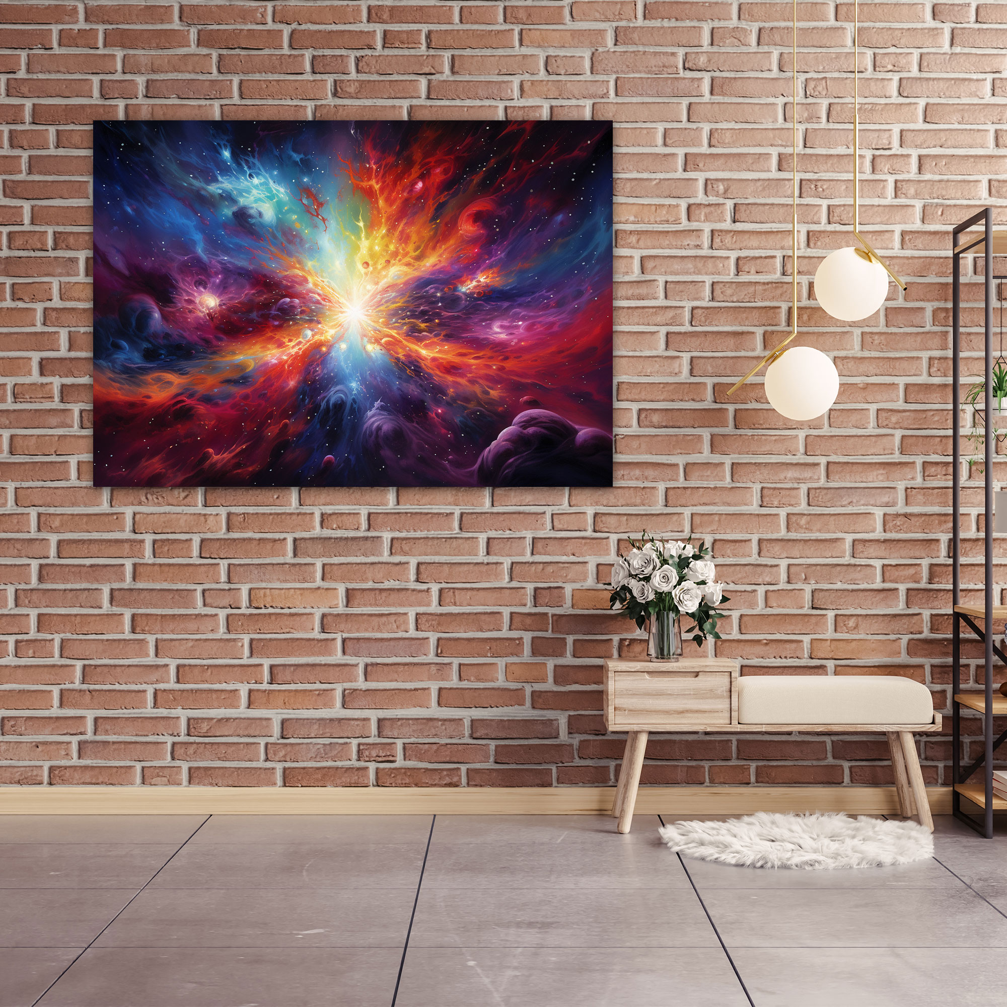 Cosmic Galaxy Explosion Canvas Print - Earth, Wall Art, Canvas, Wall Decoration