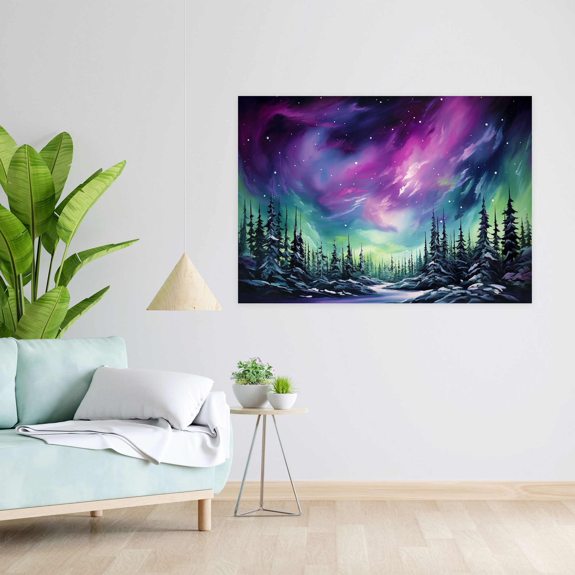Aurora Borealis Galaxy Canvas Print - Earth, Home Decoration, Wall Decoration, Vibrant
