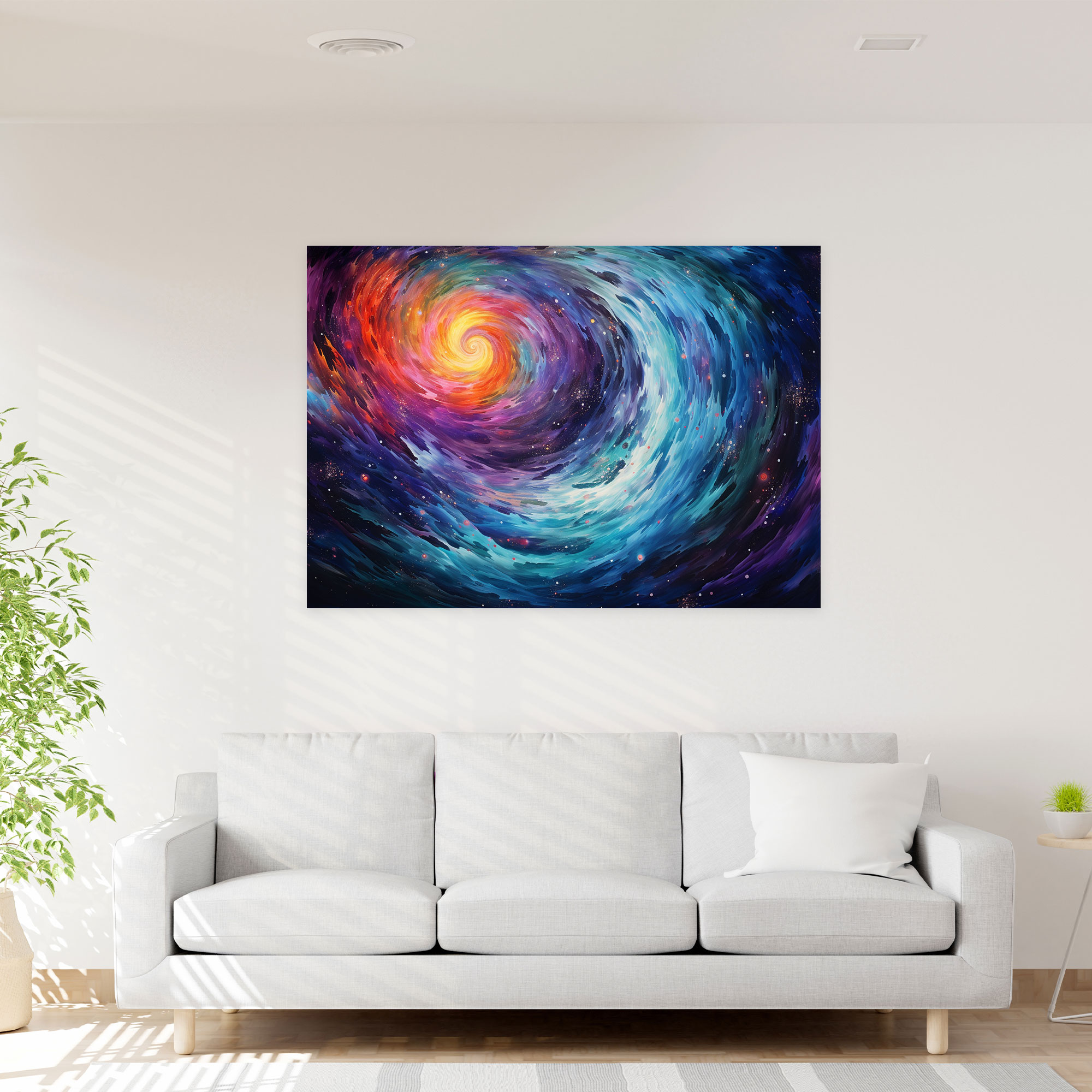 Galaxy Abstract Canvas Print - Earth, Home Decoration, Abstract Galaxy Painting, Swirling Patterns