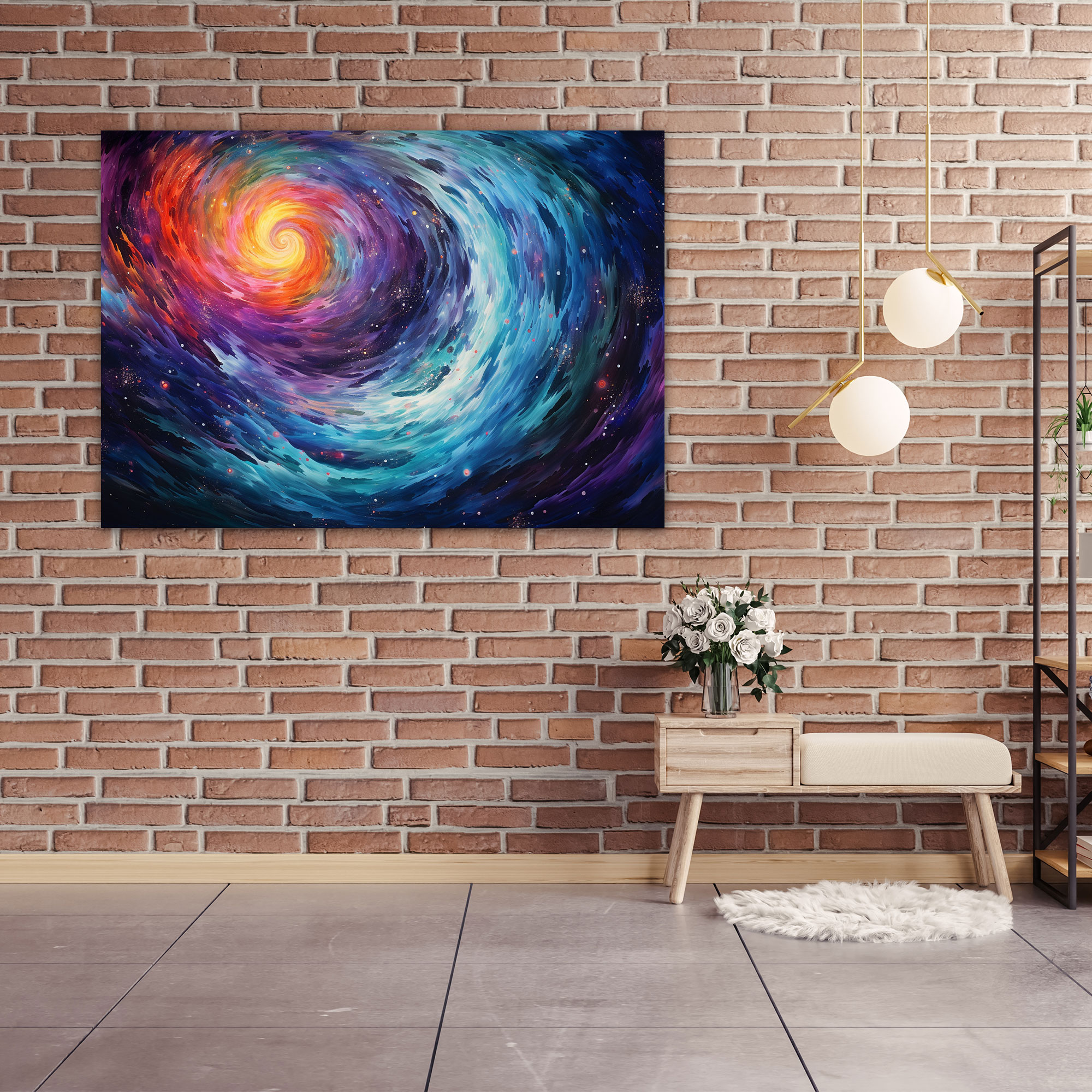 Galaxy Abstract Canvas Print - Earth, Home Decoration, Abstract Galaxy Painting, Swirling Patterns