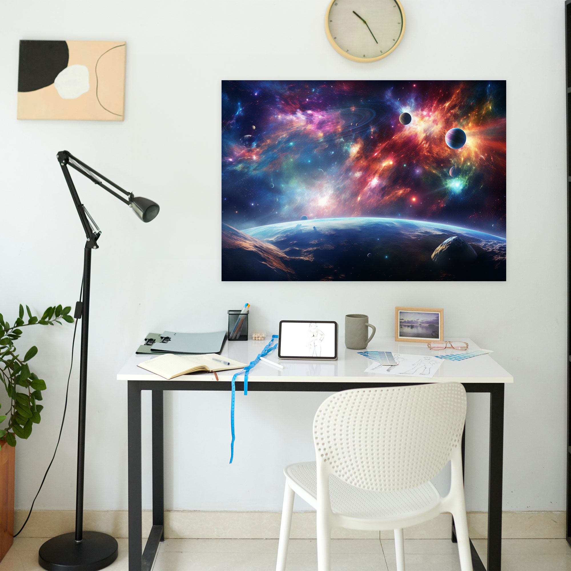 Colorful Galaxy Wall Art - Earth, Colorful Galaxy, Wall Art, Celestial Scene