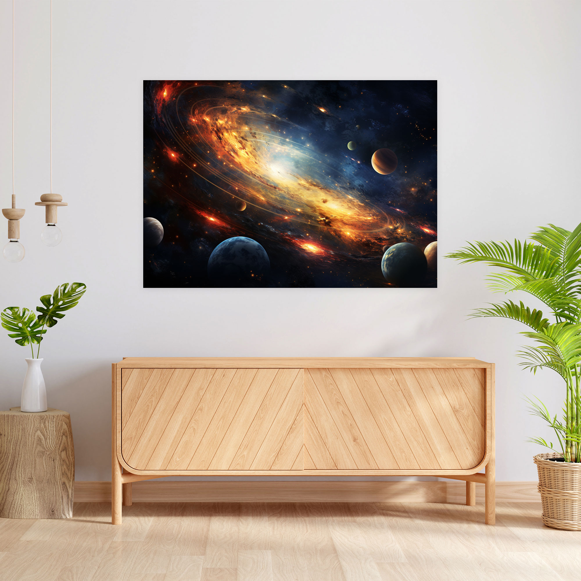 Güneş Sistemi Galaksi Duvar Sanatı - Dünya Galaksi Asteroidler Duvar Dekorasyonu