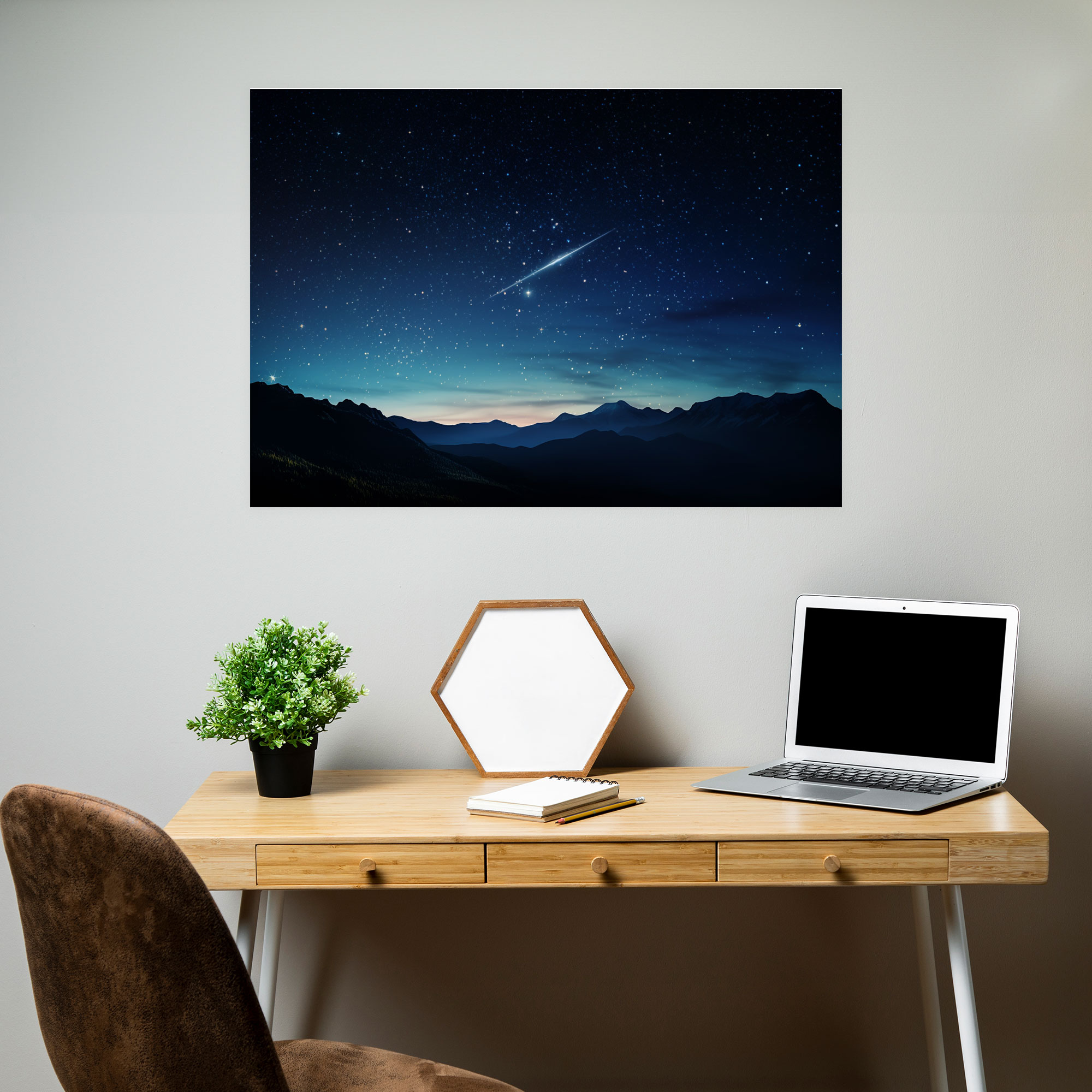 Shooting Star Galaxy Canvas Print - Earth, Wall Art, Home Decoration, Shooting Star