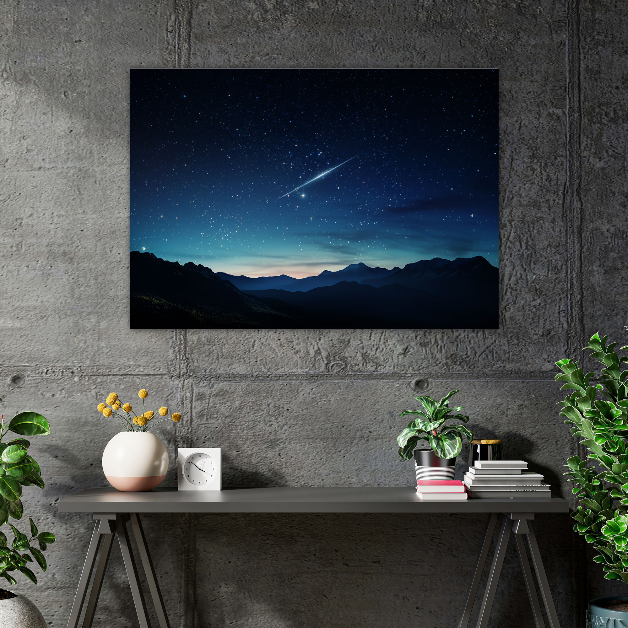 Shooting Star Galaxy Canvas Print - Earth, Wall Art, Home Decoration, Shooting Star