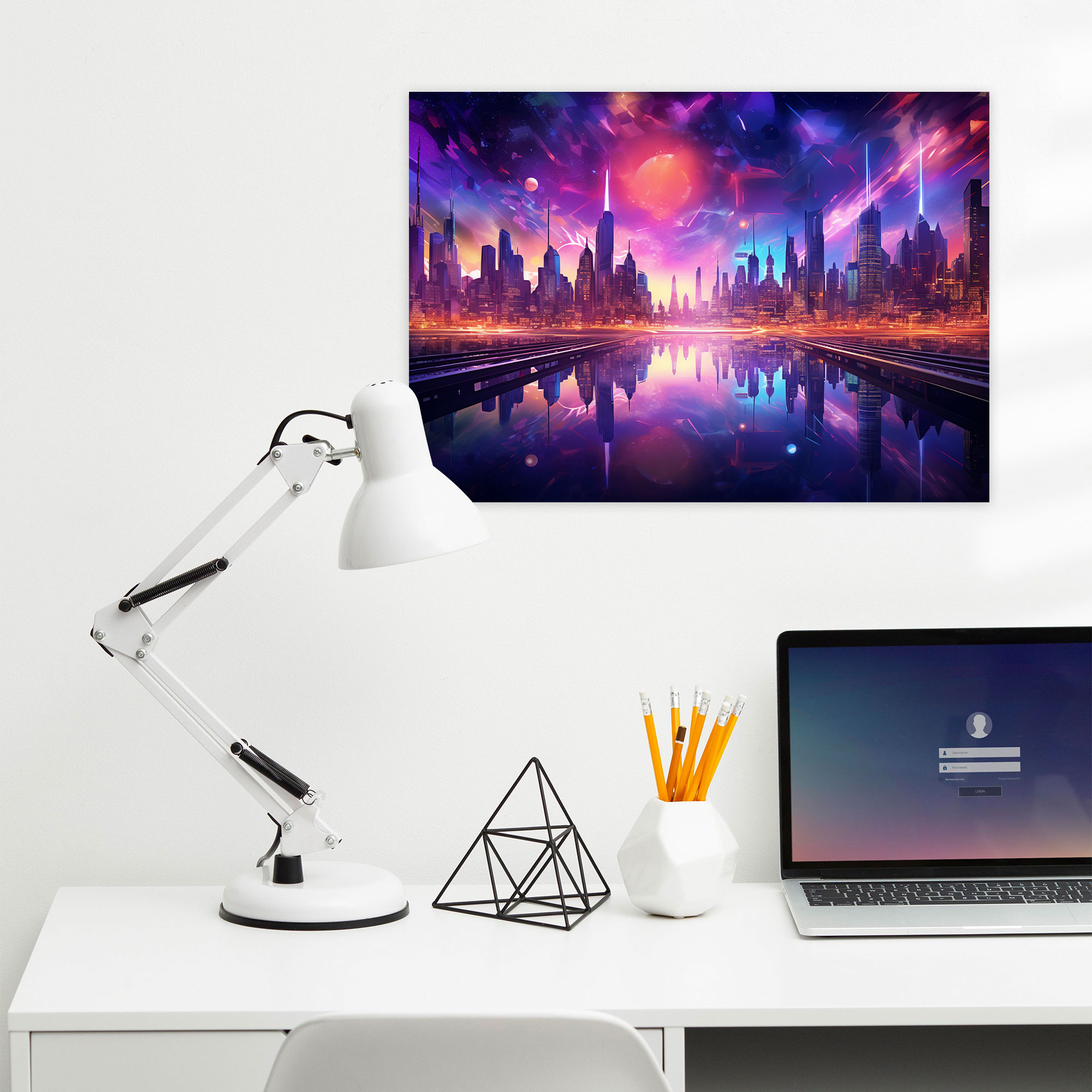 Futuristic Galaxy Wall Art - Earth, Canvas, Colorful Glow, Galaxy