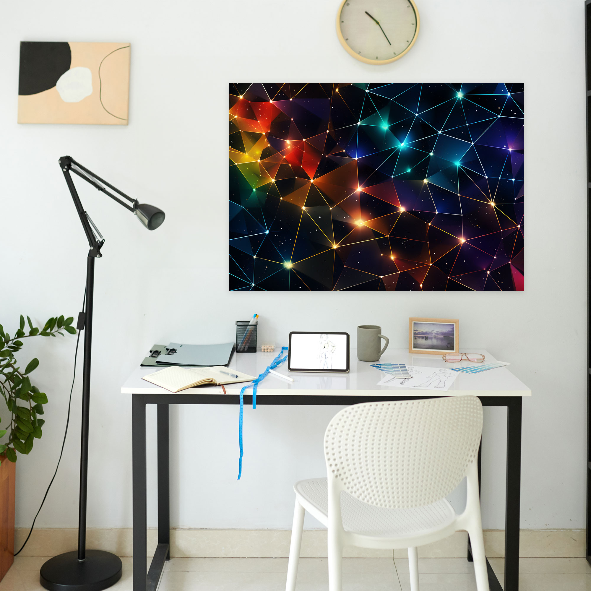 Geometrik Galaksi Kanvas Tablo - Dünya Galaksi Kanvas Duvar Sanatı