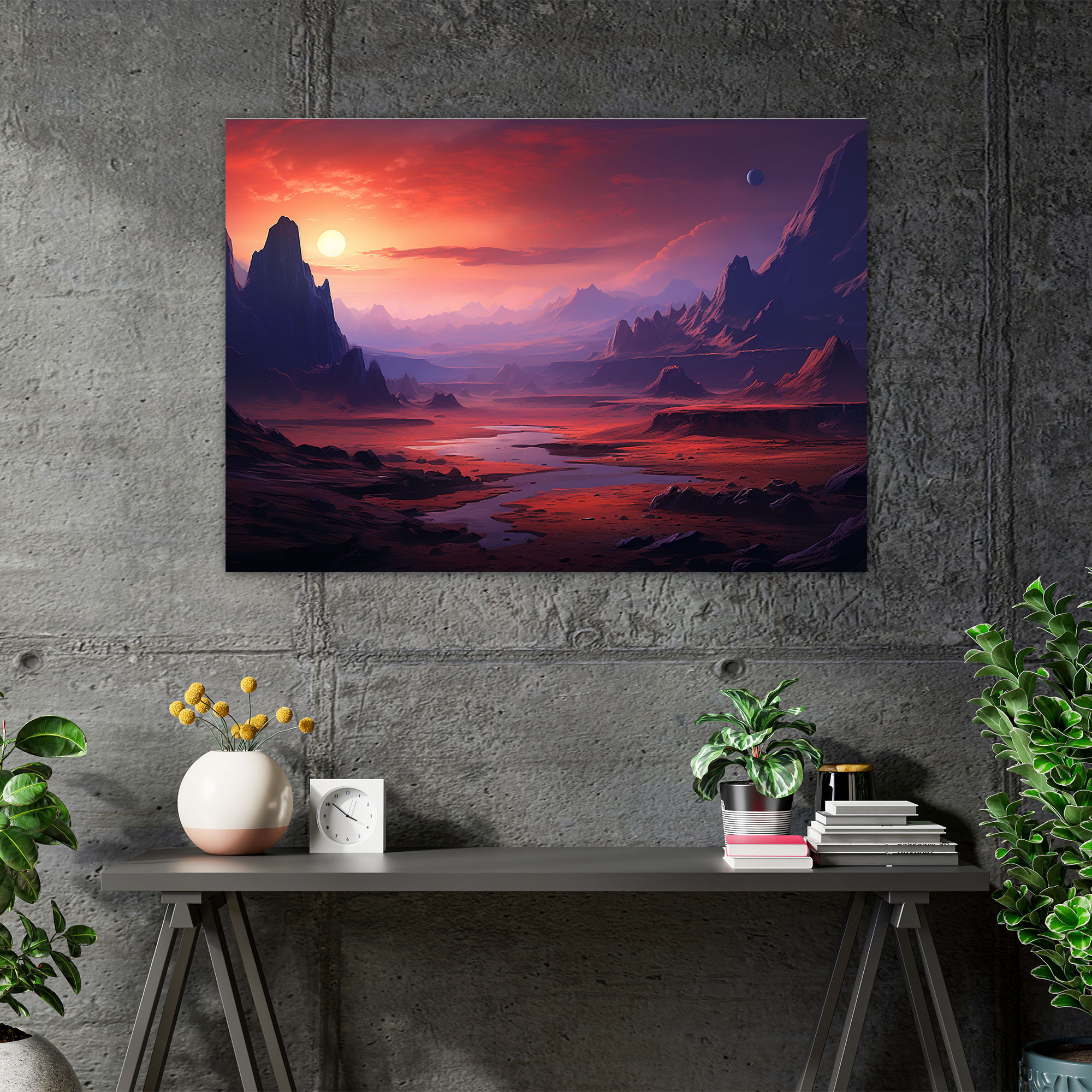 Mars Landscape Canvas Print - Earth, Wall Art, Wall Decoration, Home Decoration