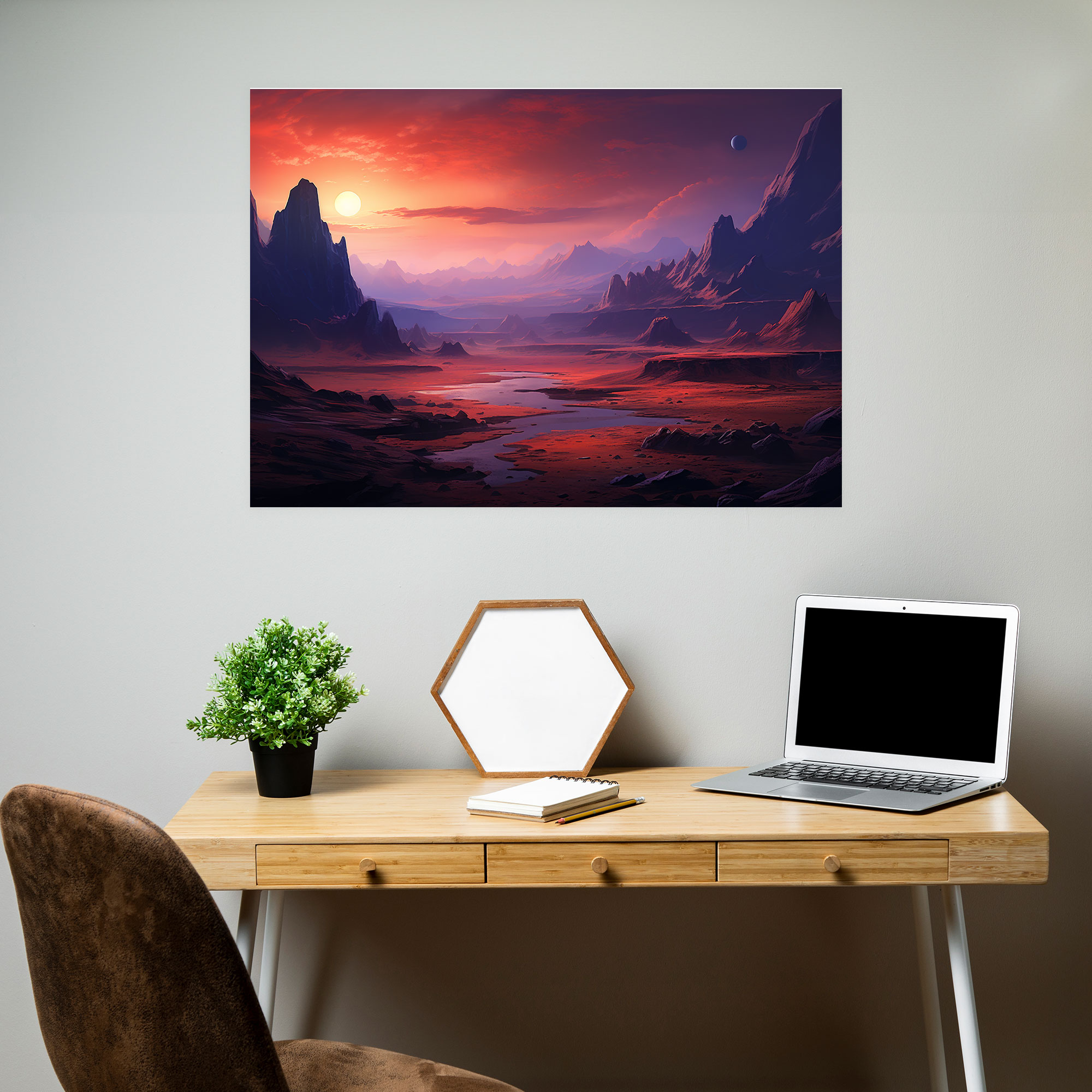 Mars Landscape Canvas Print - Earth, Wall Art, Wall Decoration, Home Decoration