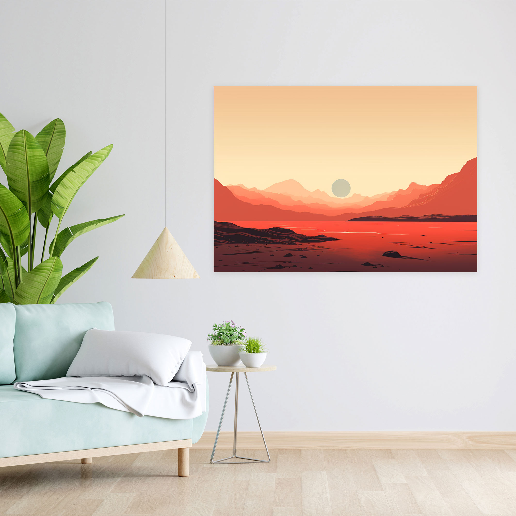 Minimalistische Mars Wandkunst - Erde Minimalistische Kunstwerke Wanddekoration Mars