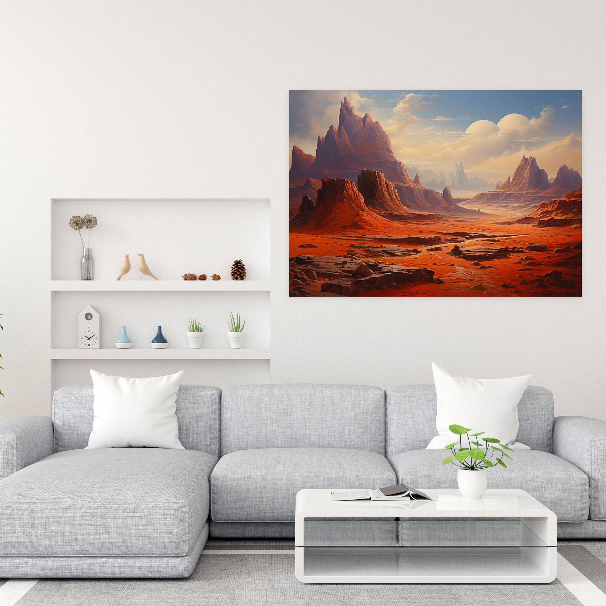 Majestic Mars Landscape Canvas Print - Earth, Mars, Majestic Mars Landscape, Canvas Wall Art