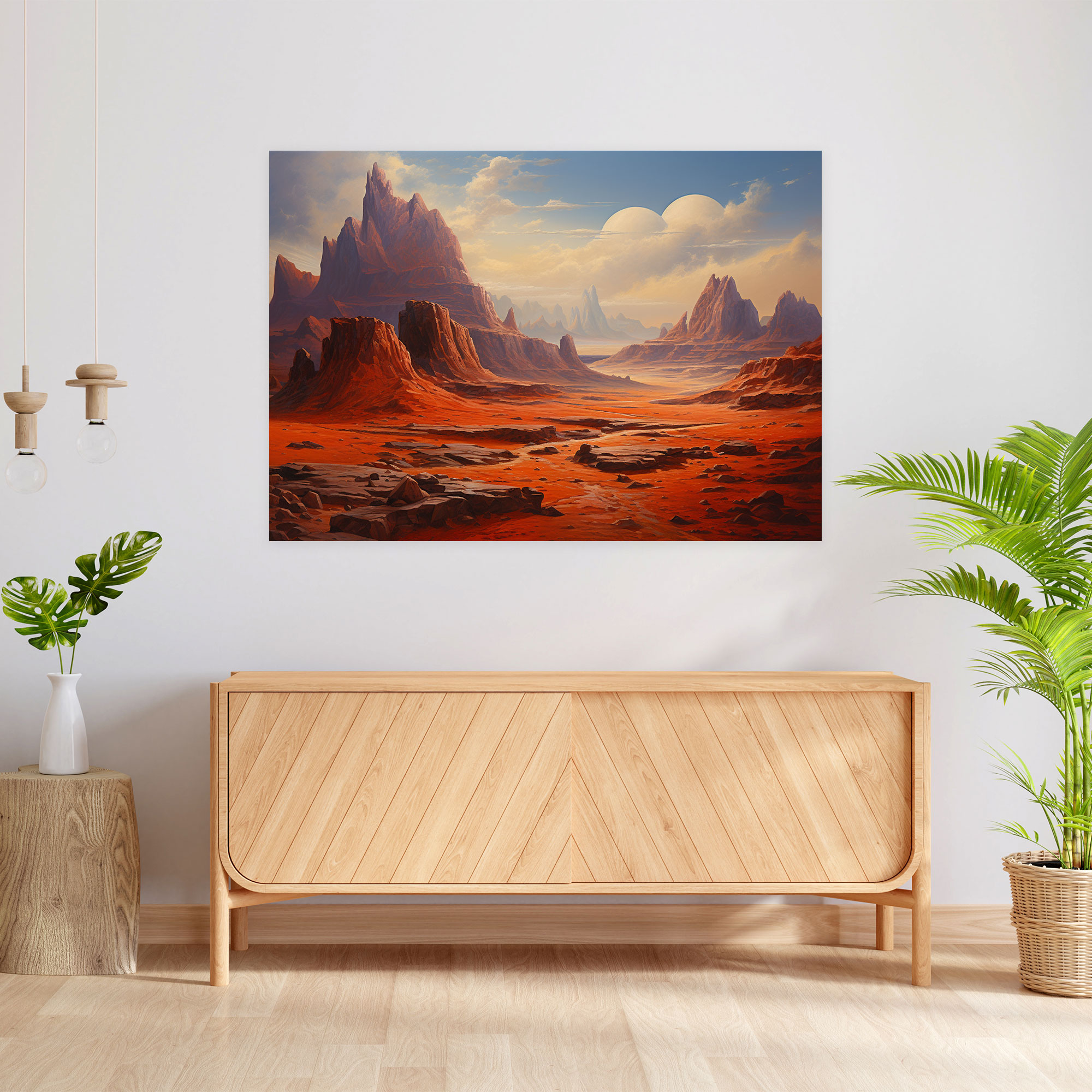 Majestic Mars Landscape Canvas Print - Earth, Mars, Majestic Mars Landscape, Canvas Wall Art