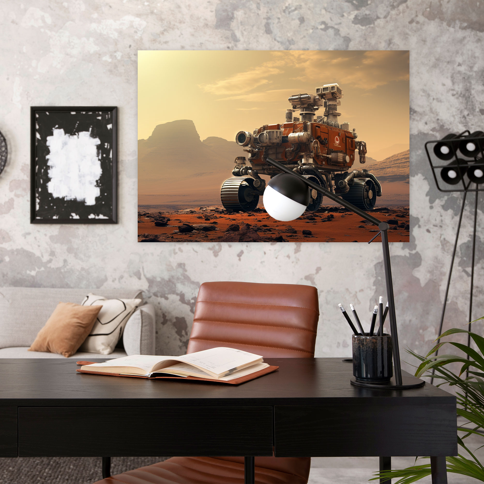Mars Keşfi Kanvas Tablo Baskı - Dünya Kanvas Duvar Sanatı Kanvas Baskı Mars Rover Görüntüleri