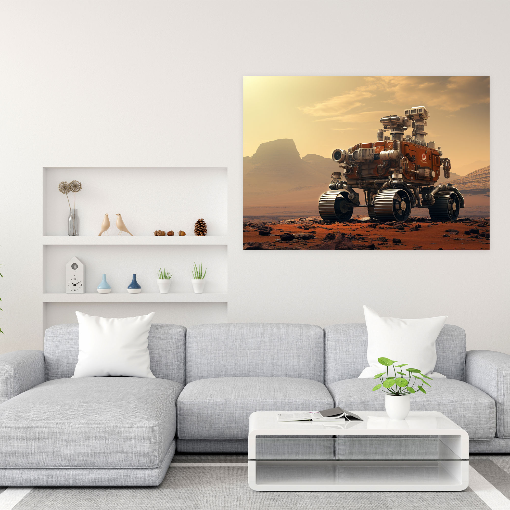Mars Keşfi Kanvas Tablo Baskı - Dünya Kanvas Duvar Sanatı Kanvas Baskı Mars Rover Görüntüleri
