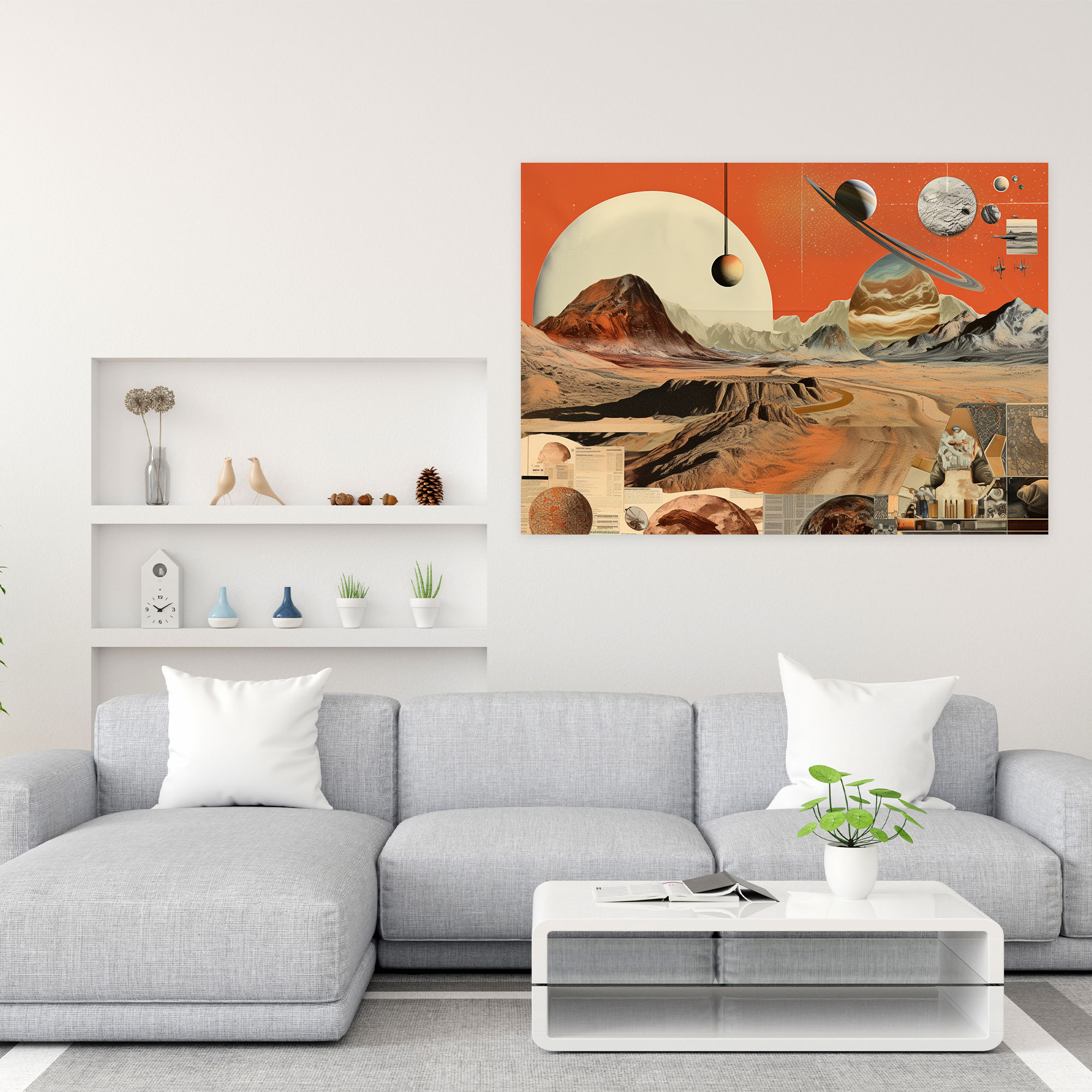 Vintage Mars Astronomi Koleksiyonu Kanvas Tablo - Dünya Vintage Astronomi İllüstrasyonları Koleksiyonu Mars Duvar Dekorasyonu