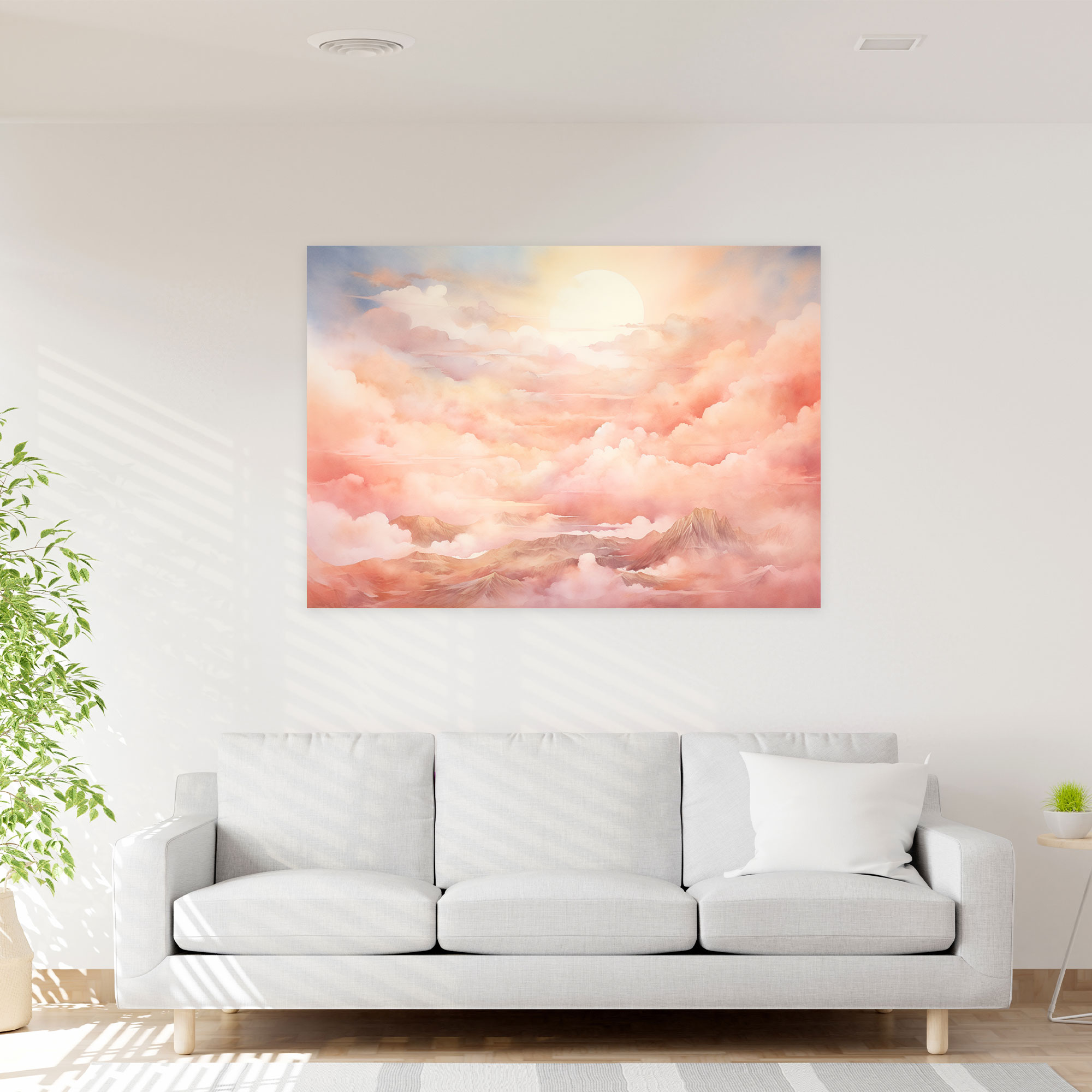 Mars Wall Decoration - Dreamy Watercolor Painting Canvas Print - Earth, Canvas Print, Home Decoration, Dreamy Depiction