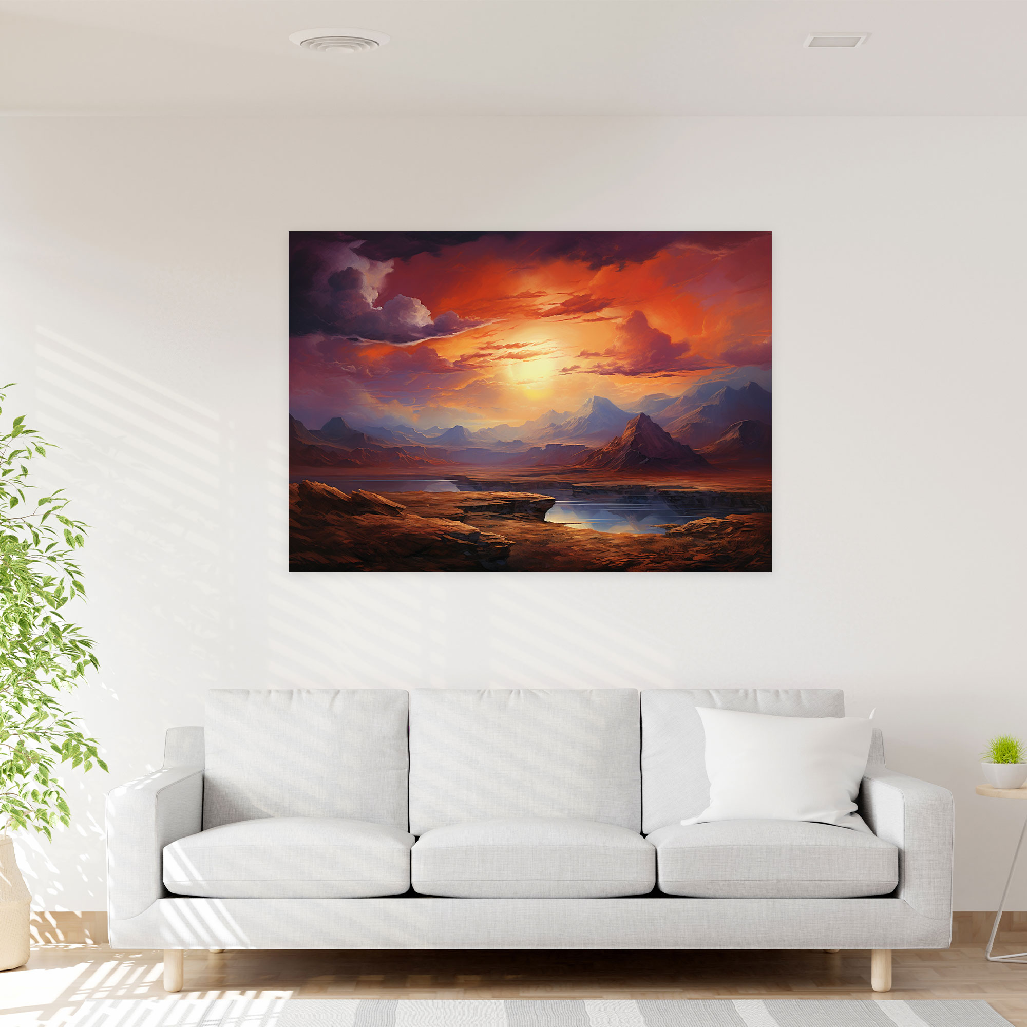 Mars Canvas Print - Majestic Sunset Landscape Wall Art - Earth, Majestic Landscape, Home Decoration, Canvas Wall Art