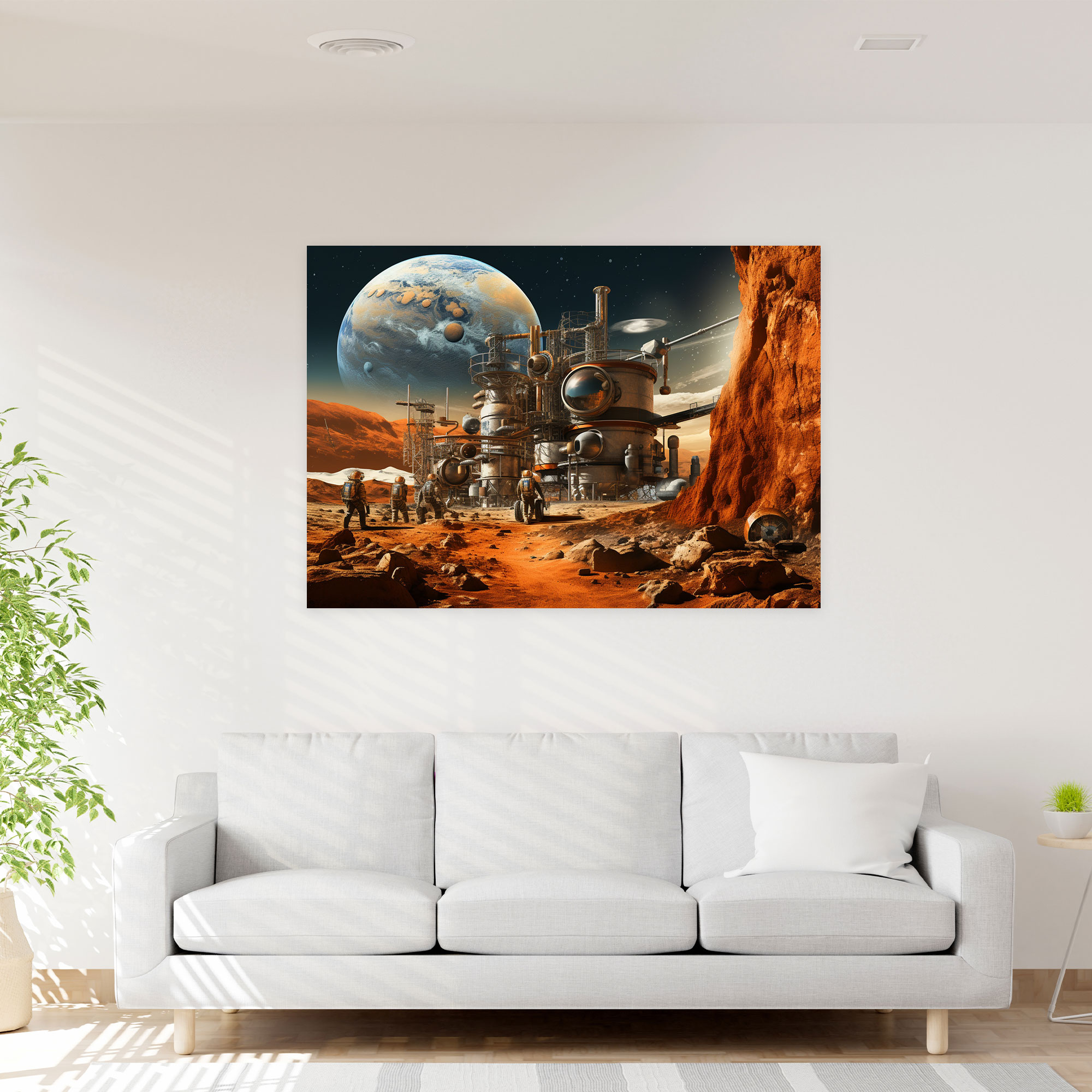 Mars Wall Decoration - Collage Artwork Canvas Print - Earth, Canvas Wall Art, Mars Exploration, Home Decoration