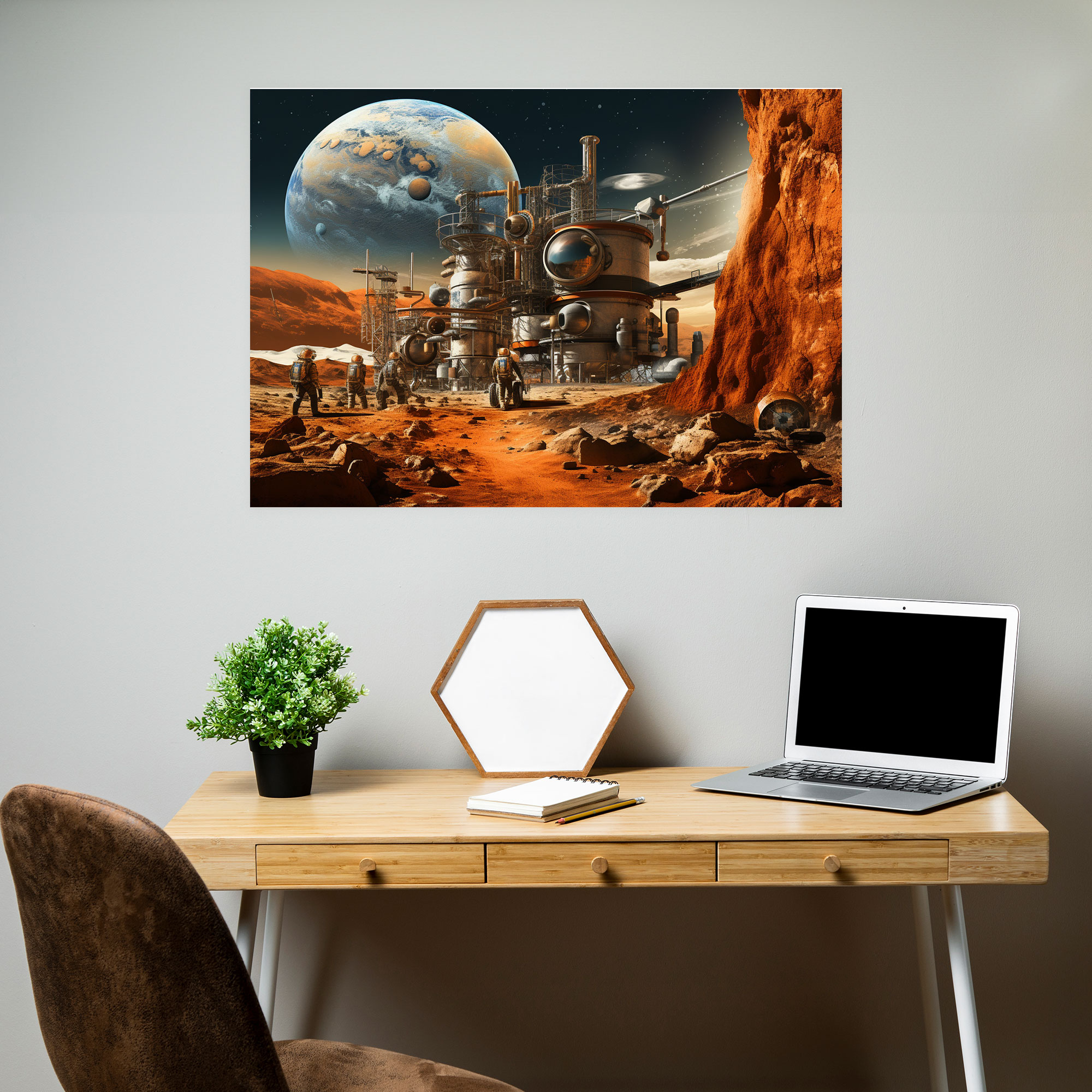 Mars Wall Decoration - Collage Artwork Canvas Print - Earth, Canvas Wall Art, Mars Exploration, Home Decoration