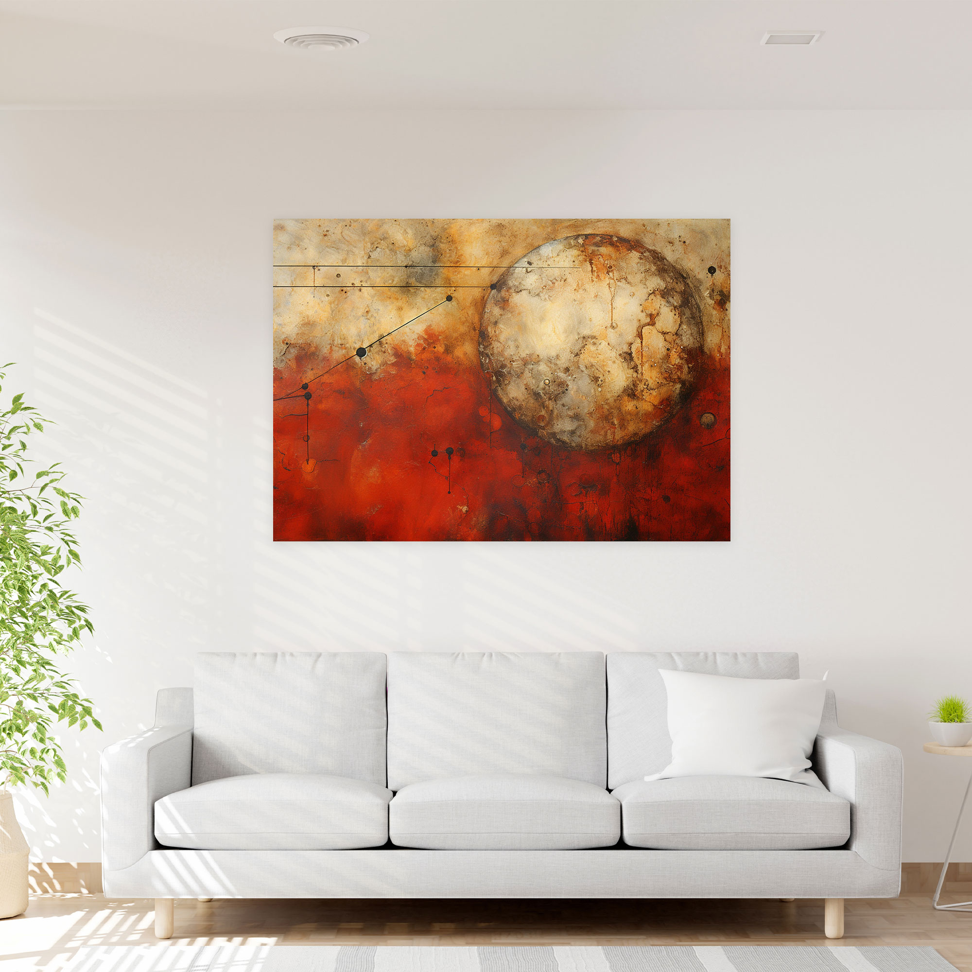 Mars Wall Art - Eclectic Mixed Media Canvas Print - Earth, Mars, Wall Decoration, Canvas Wall Art
