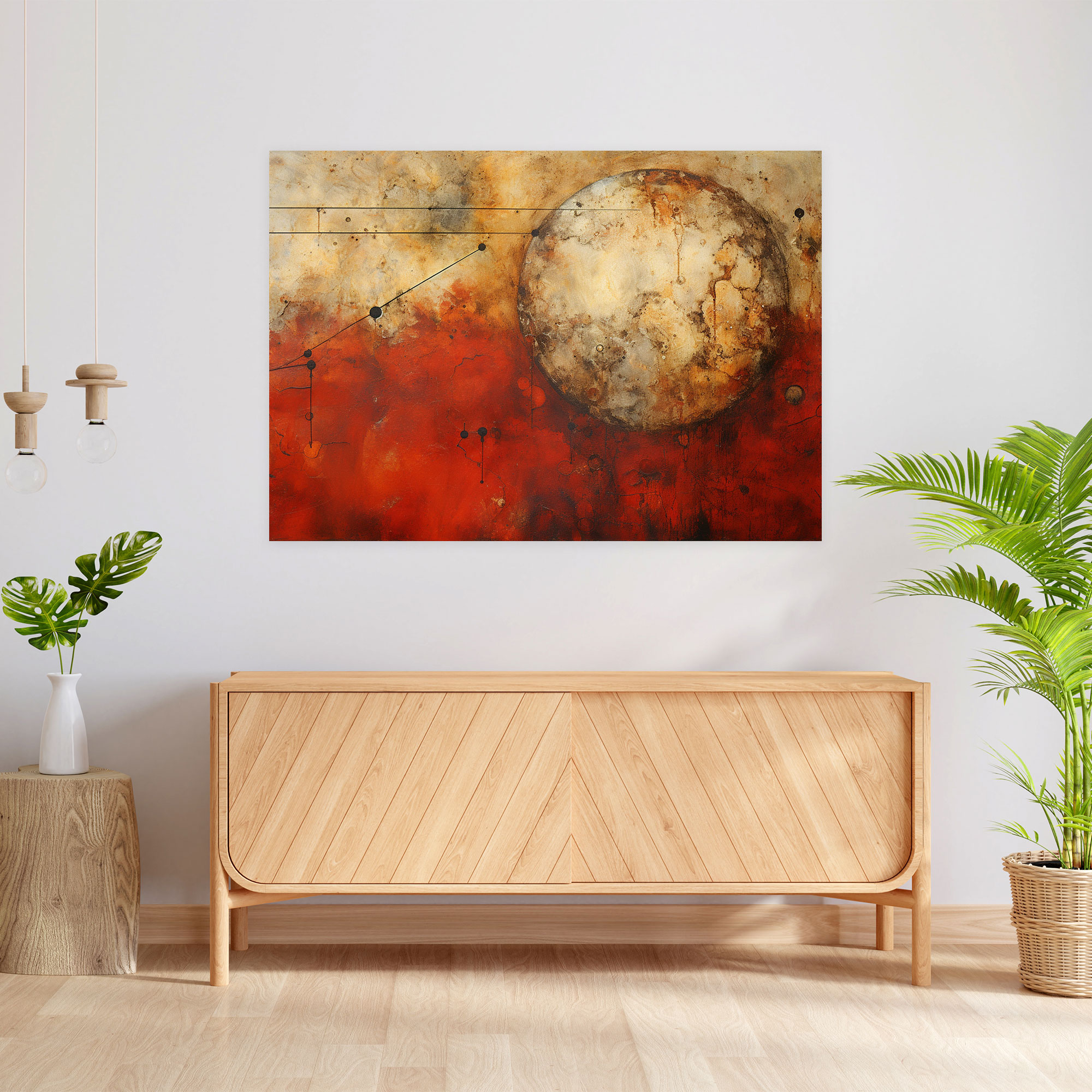Mars Wall Art - Eclectic Mixed Media Canvas Print - Earth, Mars, Wall Decoration, Canvas Wall Art