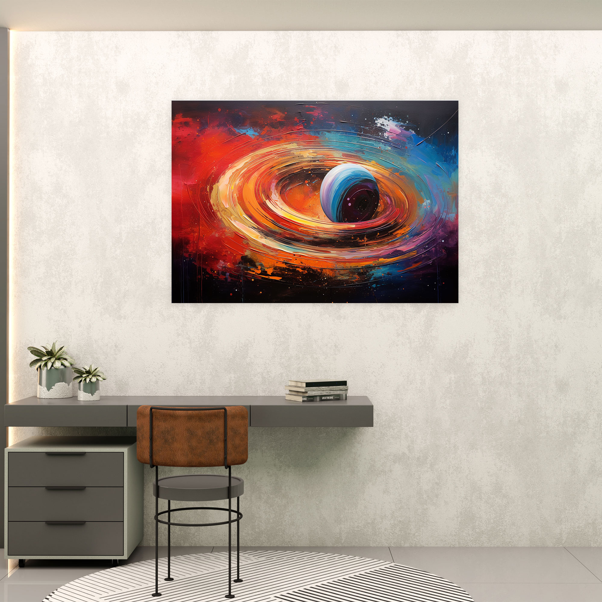 Saturn Abstract Canvas Print - Earth, Wall Art, Canvas Print, Cosmic Beauty