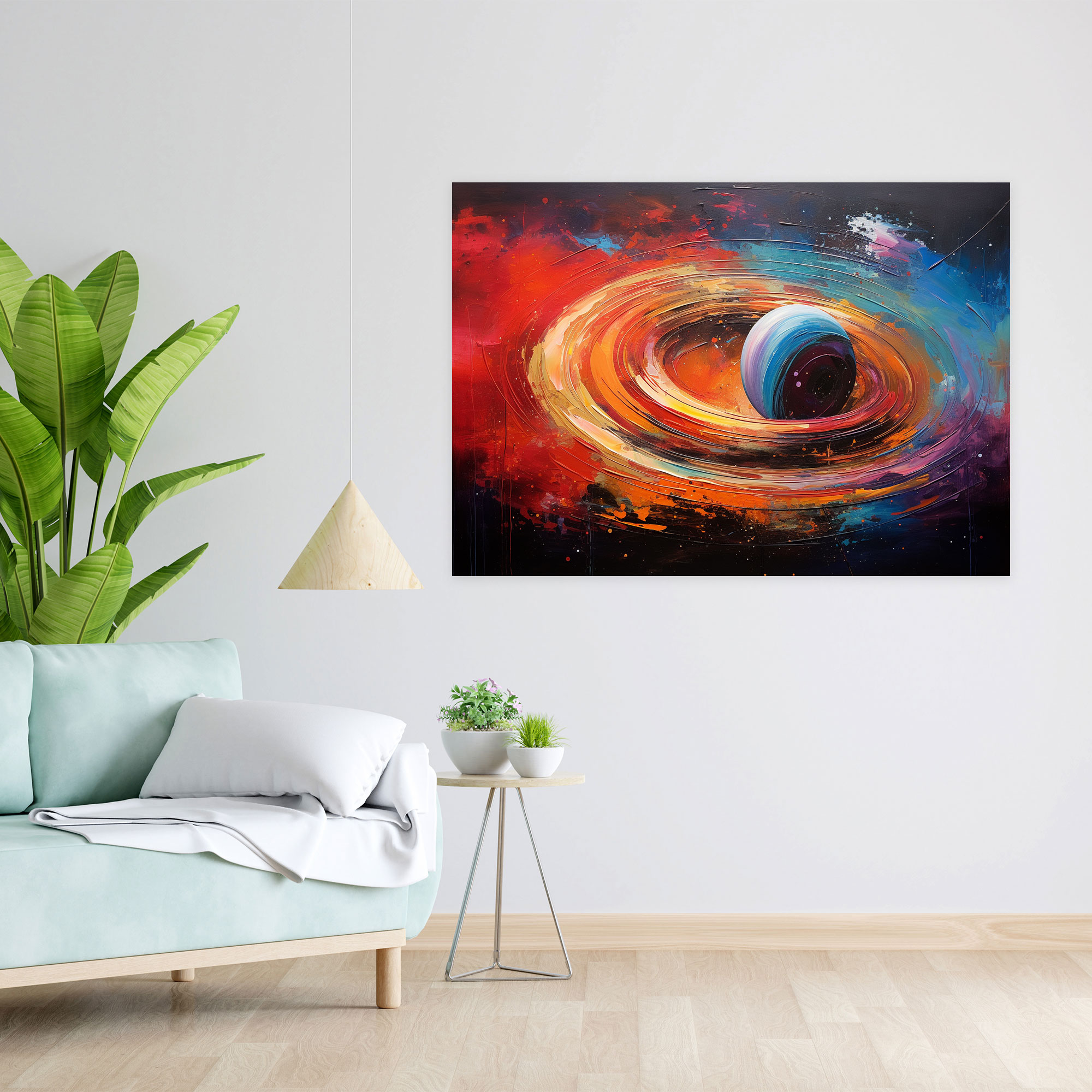 Saturn Abstract Canvas Print - Earth, Wall Art, Canvas Print, Cosmic Beauty