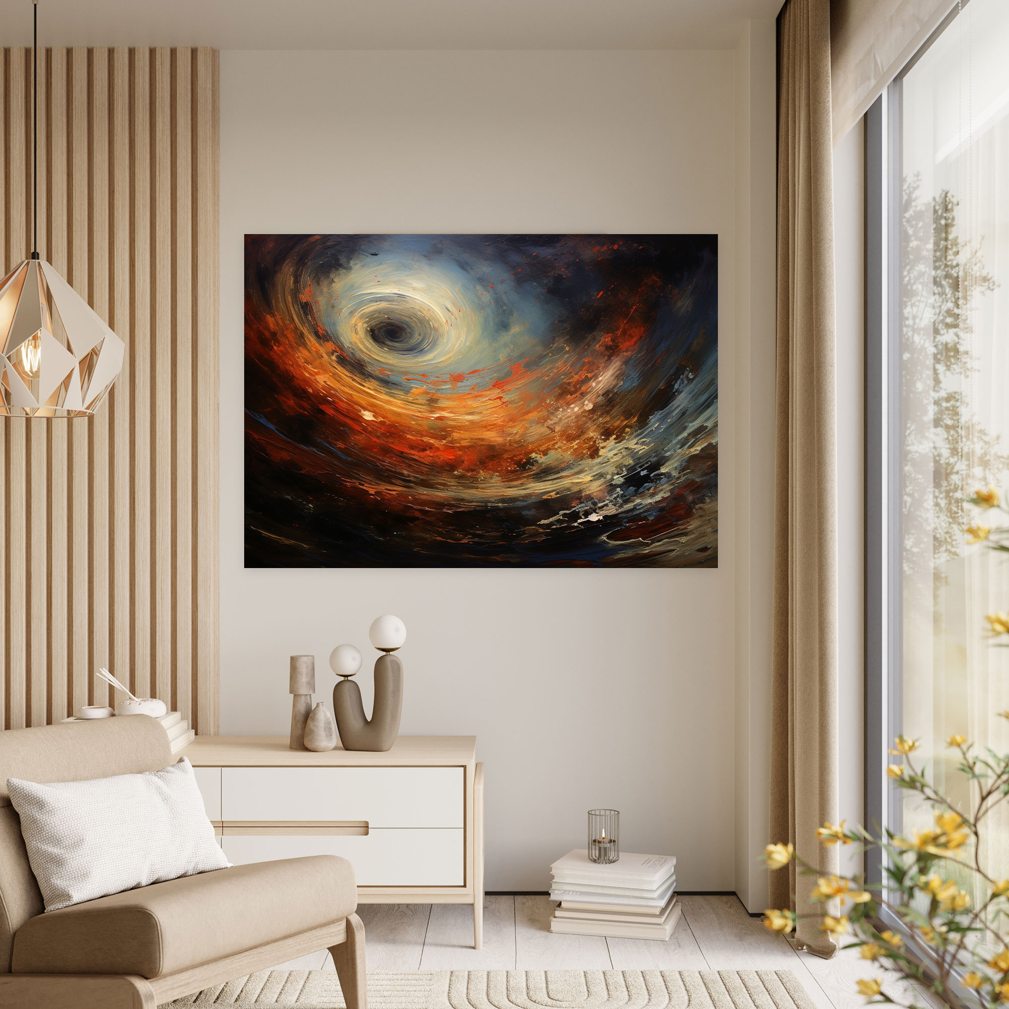 Enchanting Saturn Canvas Print - Earth, Enchanting Atmosphere, Swirling Strokes, Canvas Wall Art