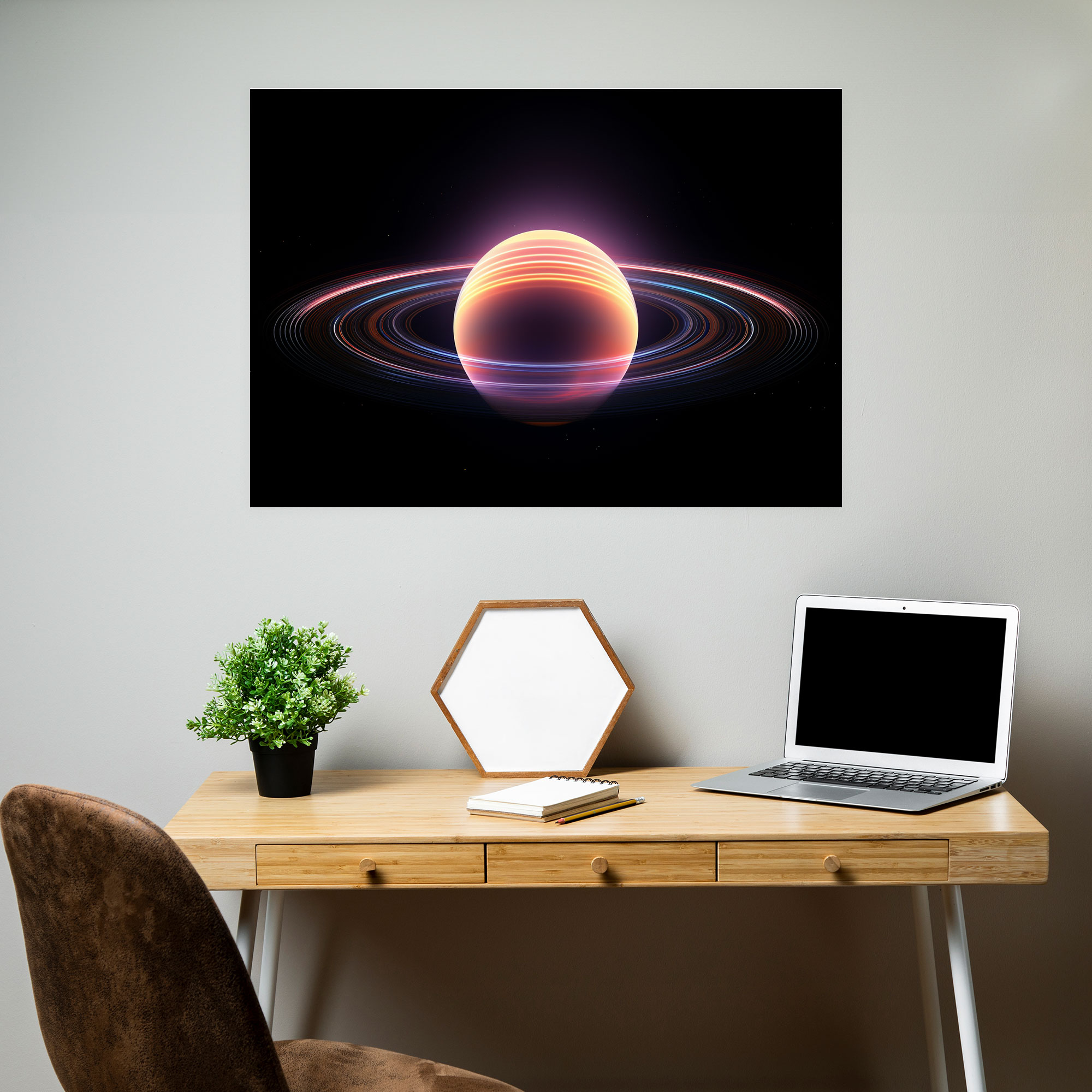 Saturn Wall Art - Earth, Wall Decoration, Canvas Wall Art, Art Lovers